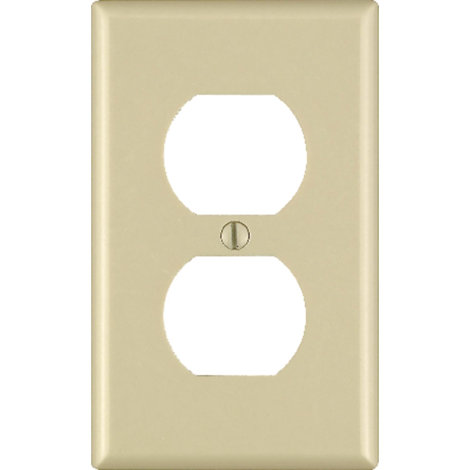 Leviton Ivory 1 gang Thermoset Plastic Duplex Wall Plate 1 pk