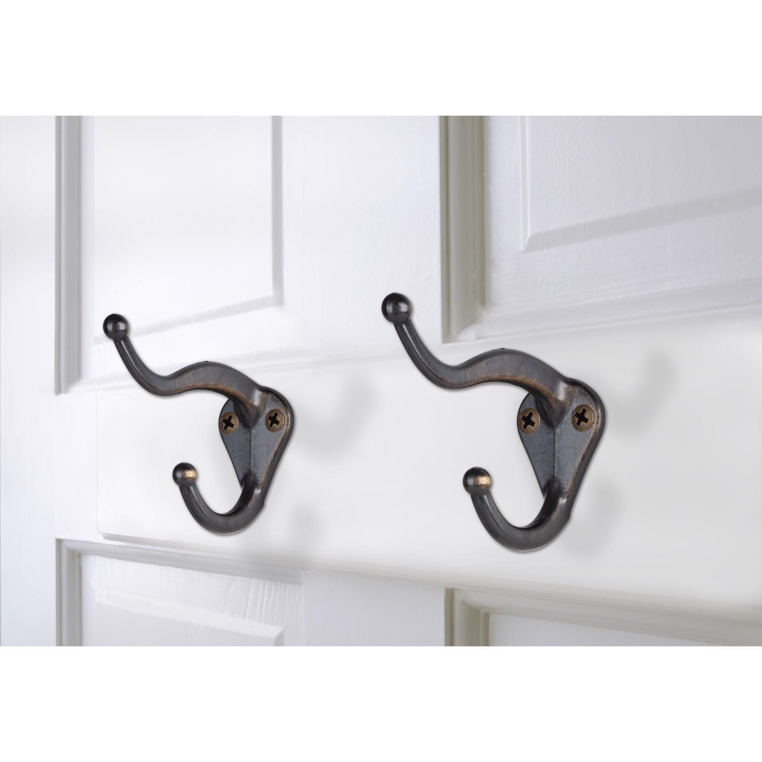 Ace 3 in. L Antique Brass Gold Brass Small Coat and Hat Hook 2 pk