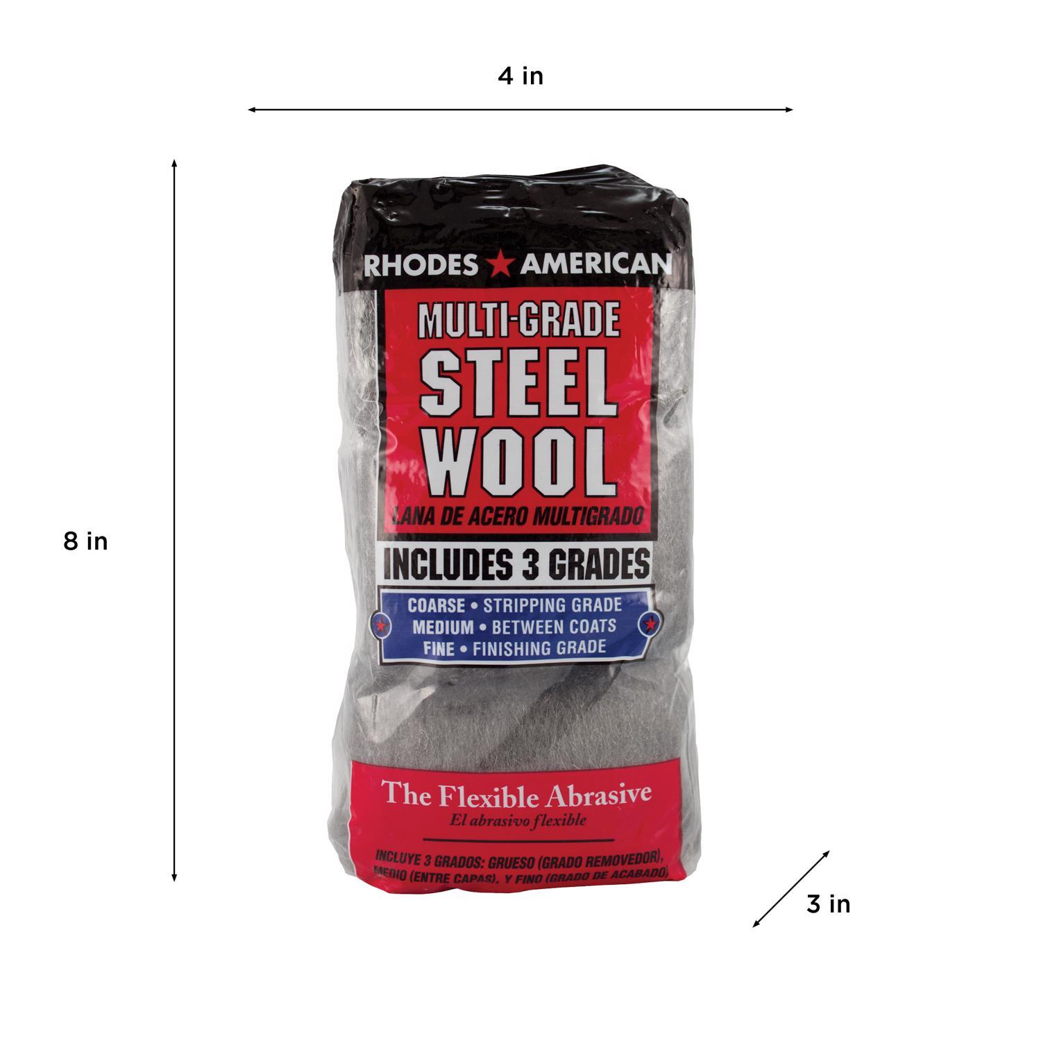 Rhodes American 3 Grade Medium/Coarse/Fine Steel Wool Pad 12 pk