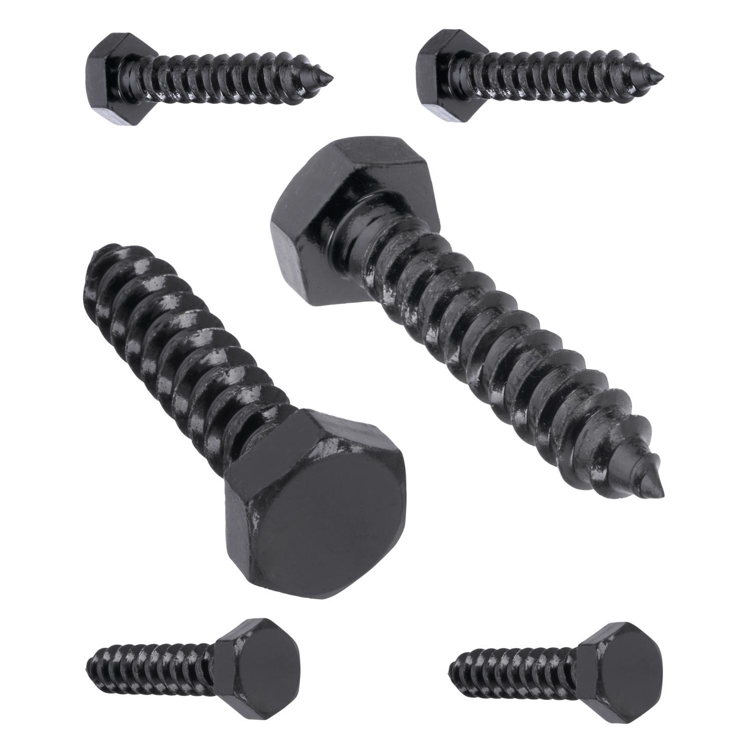 Ace 0.3125 in. L Black Steel Lag Screw 6 pk