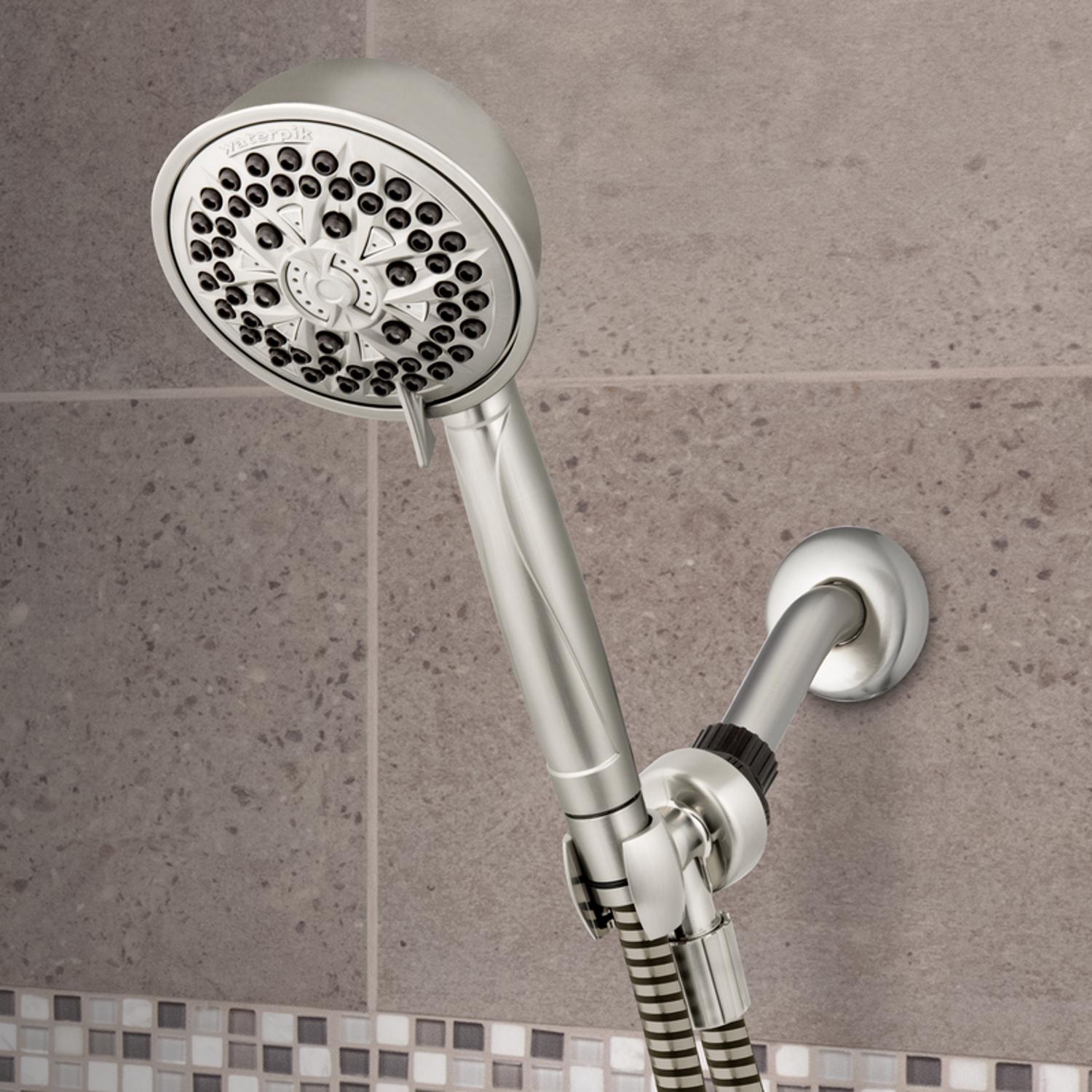 Waterpik PowerPluse Massage Brushed Nickel 7 settings Handheld Showerhead 1.8 gpm