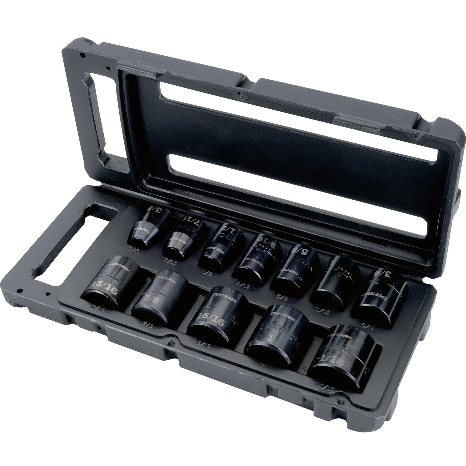 Craftsman 1/2 in. drive SAE 6 Point Standard Impact Socket Set 12 pc