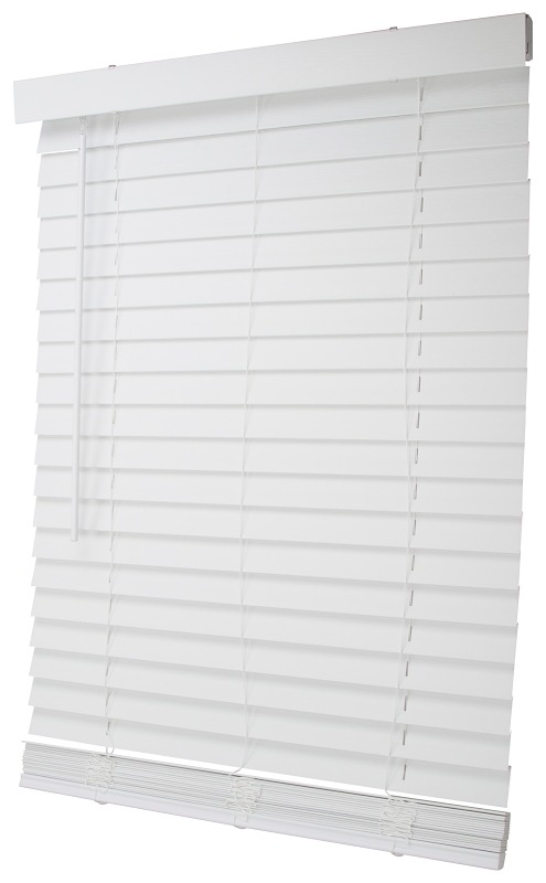 Simple Spaces FWMB-34 Cordless Mini Blind, 60 in L, 72 in W, Faux Wood, White