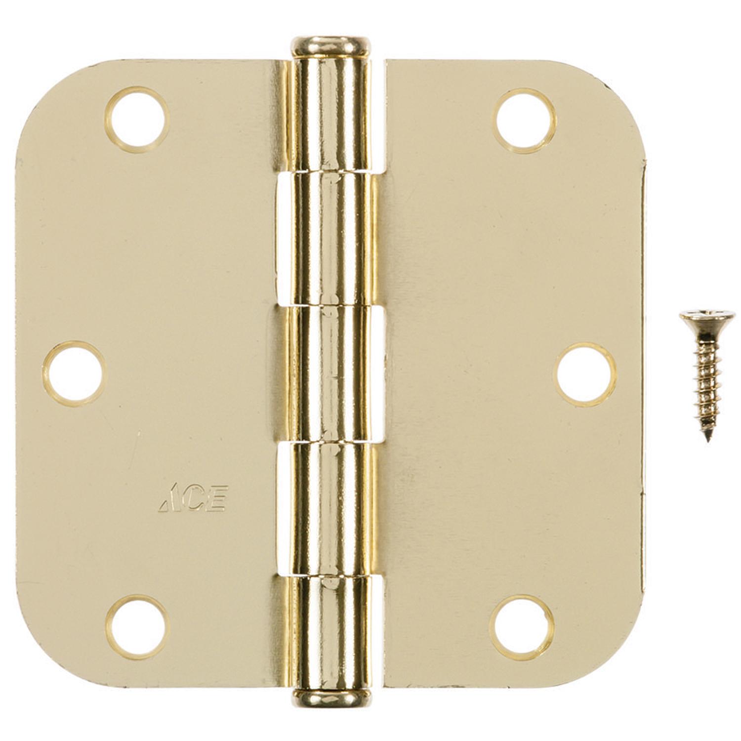 Ace 3-1/2 in. L Bright Brass Residential Door Hinge 3 pk