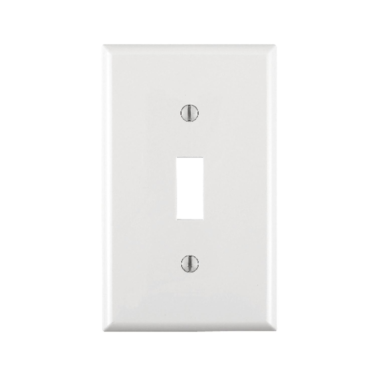 Leviton White 1 gang Thermoplastic Nylon Toggle Wall Plate 1 pk