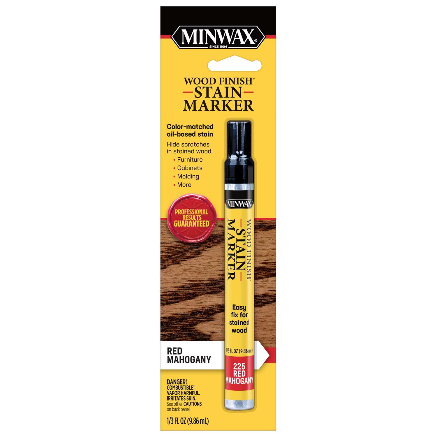 Minwax Wood Finish Stain Marker Semi-Transparent Red Mahogany Oil-Based Stain Marker 1/3 oz