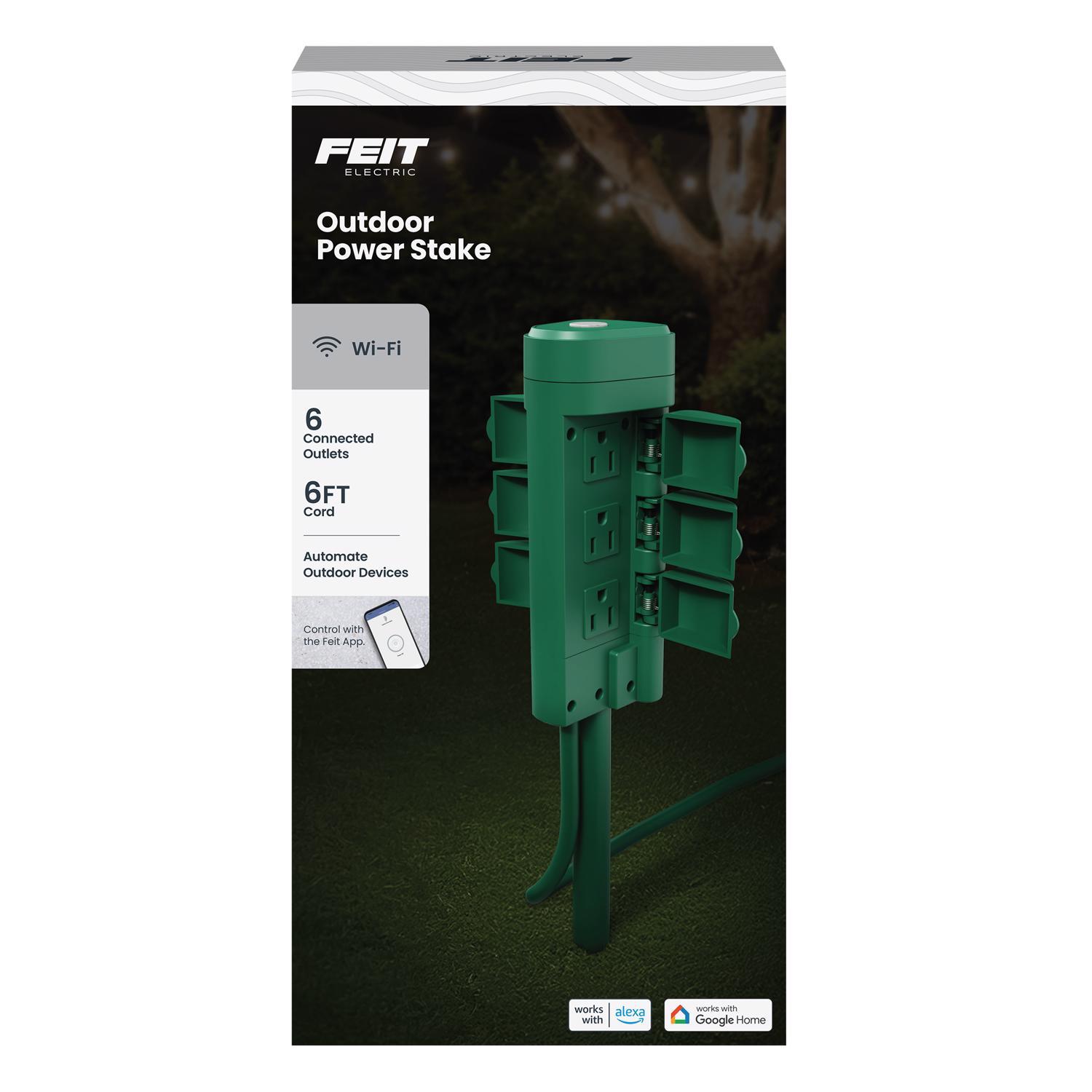 Feit Smart Home Outdoor 6 ft. L Green Smart-Enabled Outlet Stake 14/3