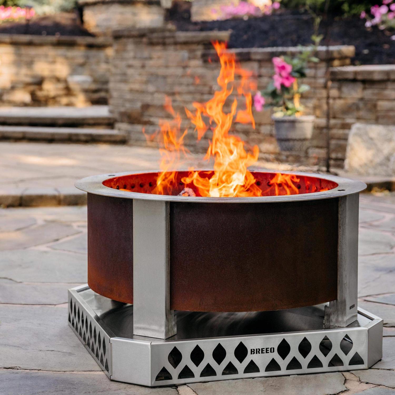 Breeo X Series 30 Stainless Steel Fire Pit Base 4.5 in. H X 31.6 in. W X 30 in. D