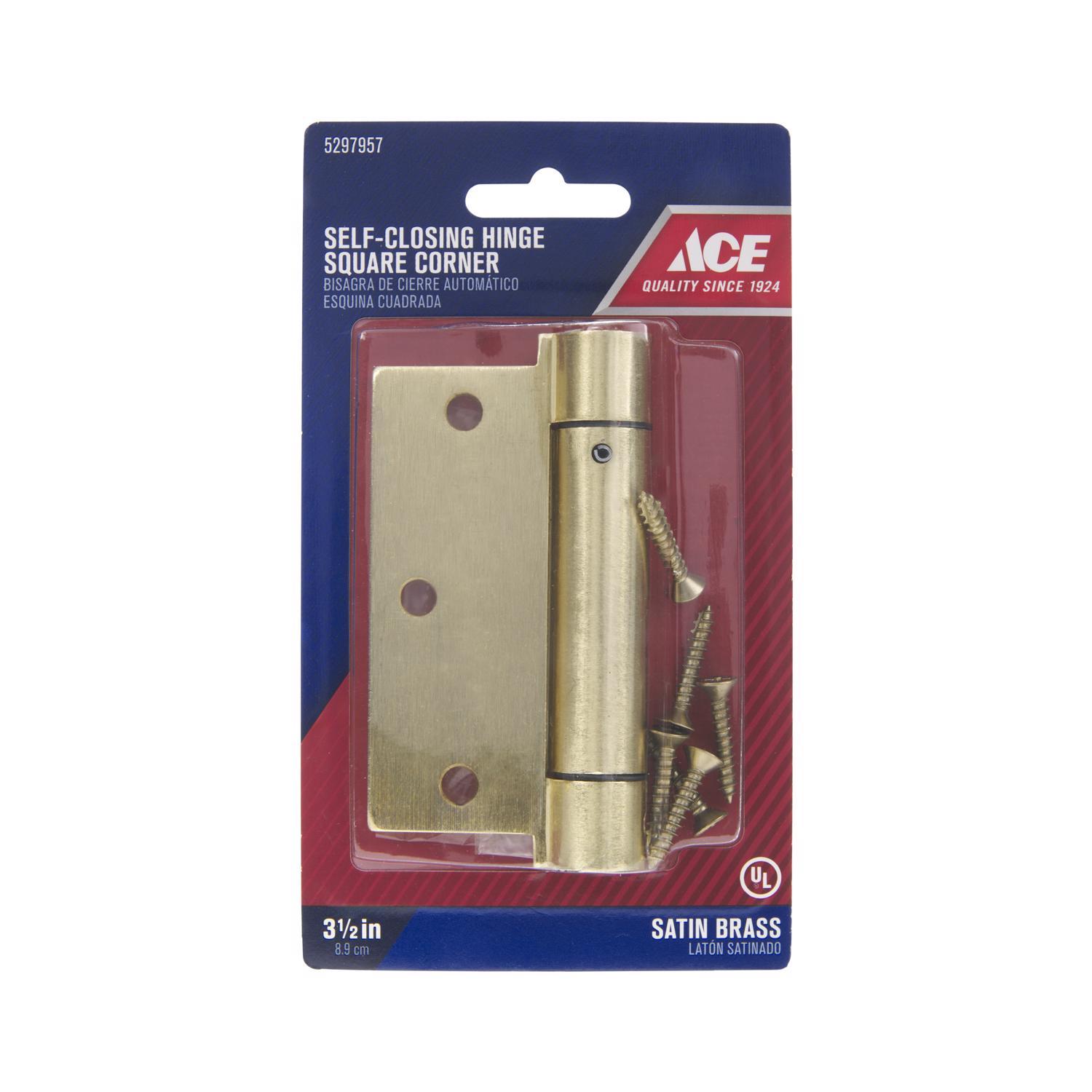 Ace 3.5 in. L Satin Brass Self Closing Hinge 1 pk