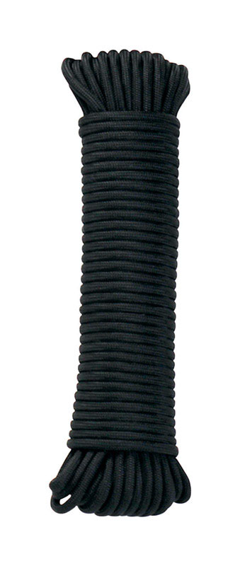 SecureLine 5/32 in. D X 50 ft. L Black Braided Nylon Paracord
