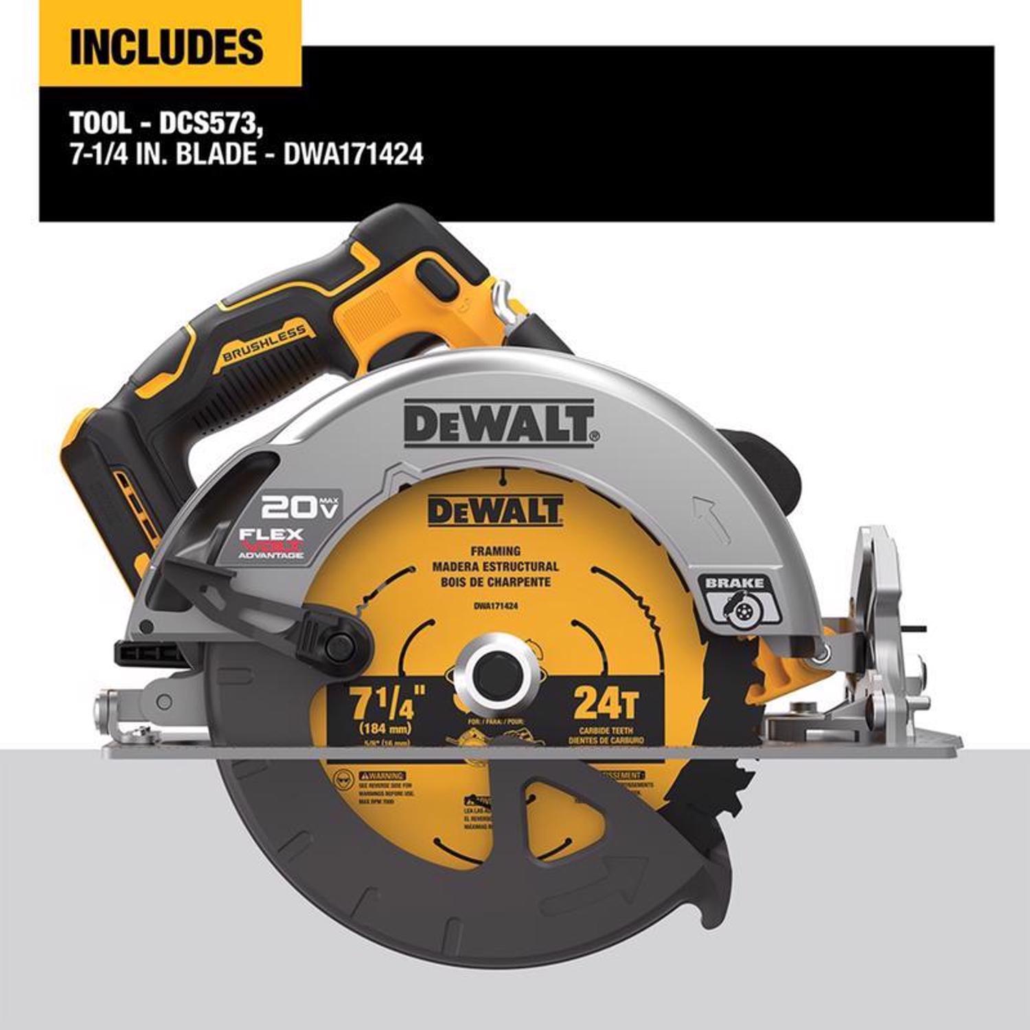 DeWalt 20V MAX 7-1/4 in. Cordless Brushless Circular Saw Tool Only