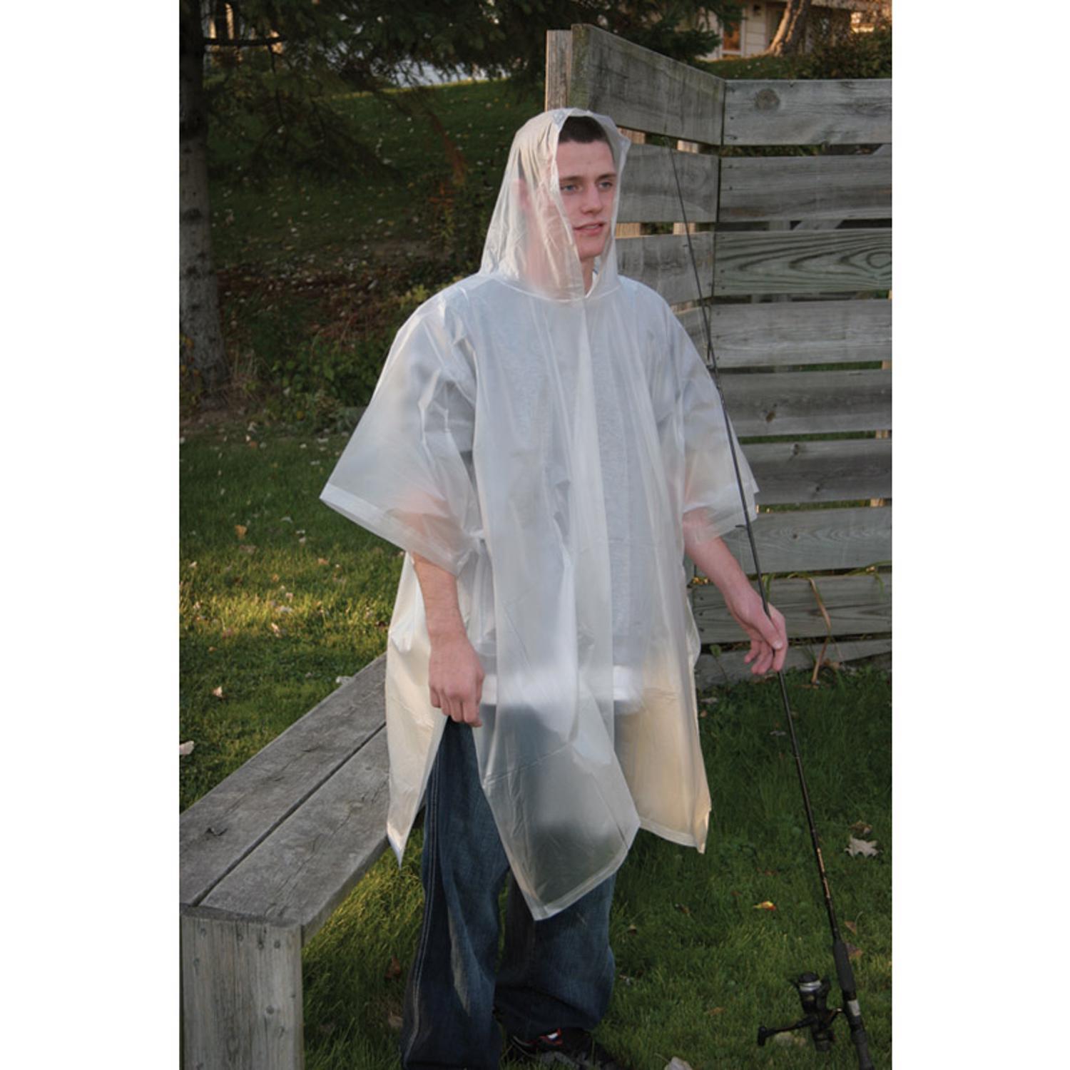 Boulder Creek Clear Vinyl Rain Poncho One Size Fits All 10 mil