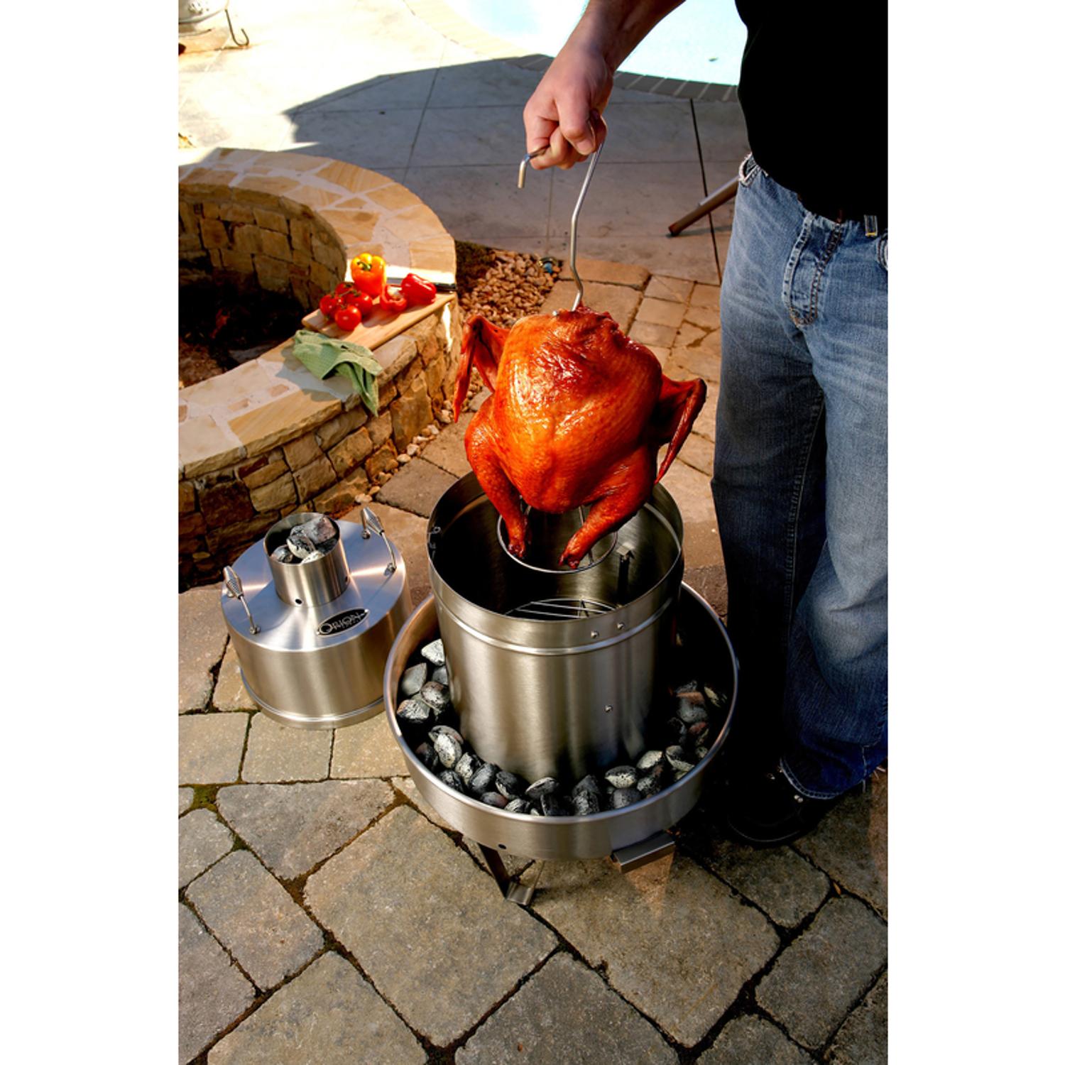 Orion Cooker Original Wood Chips Vertical Outdoor Convection Cooker Silver