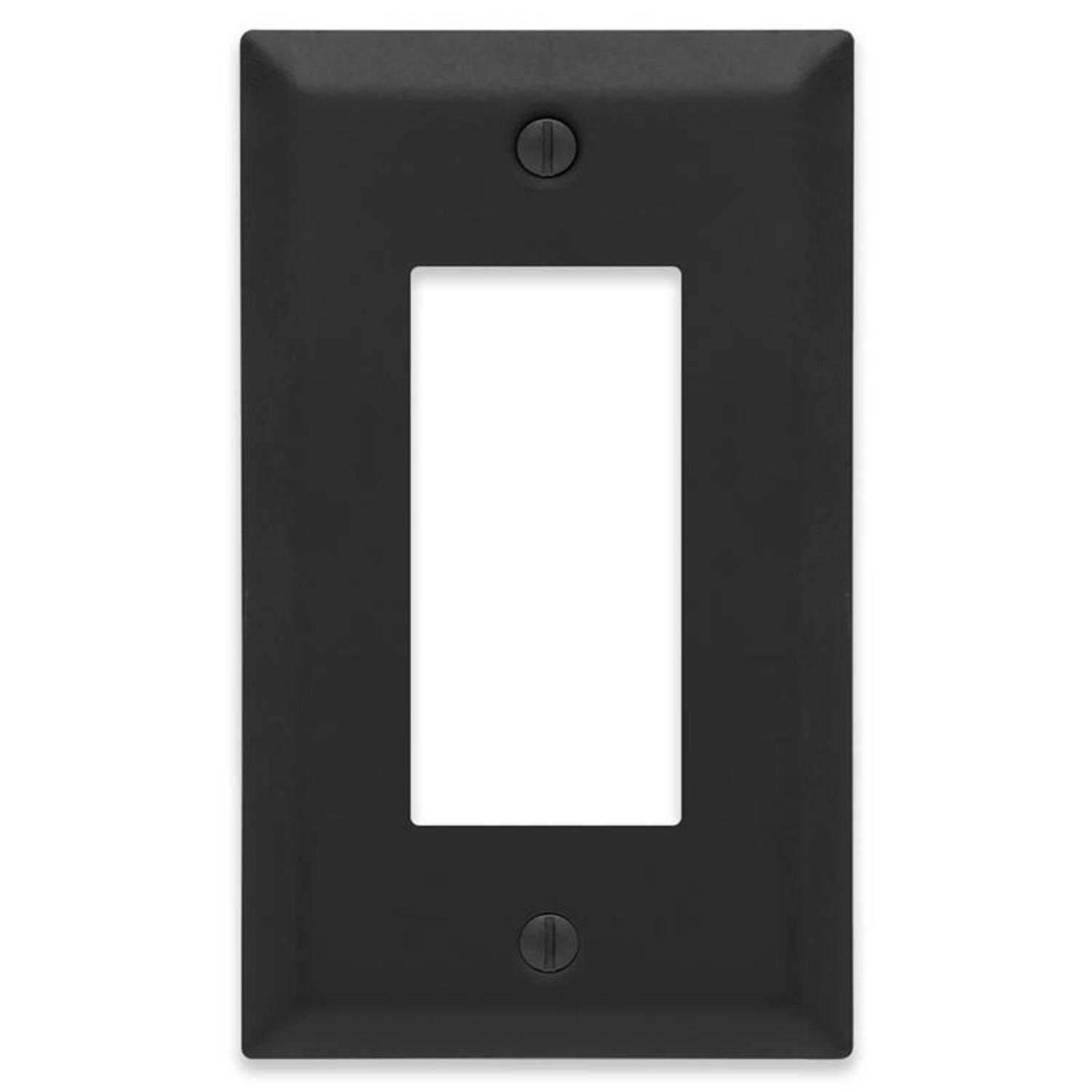 Amerelle Century Matte Black 1 gang Stamped Steel Decorator Wall Plate 1 pk