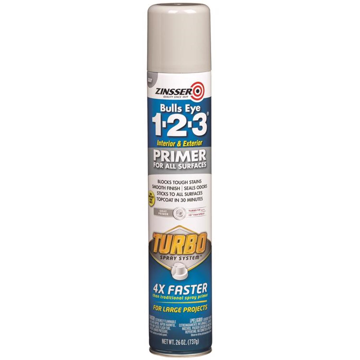 Zinsser Bulls Eye 123 Turbo Gray Oil-Based Alkyd Oil Primer 26 oz