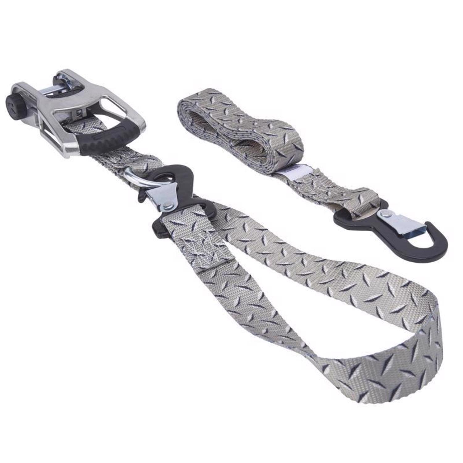 Keeper 1.25 in. W X 8 ft. L Gray Tie Down w/Ratchet 1000 lb 2 pk