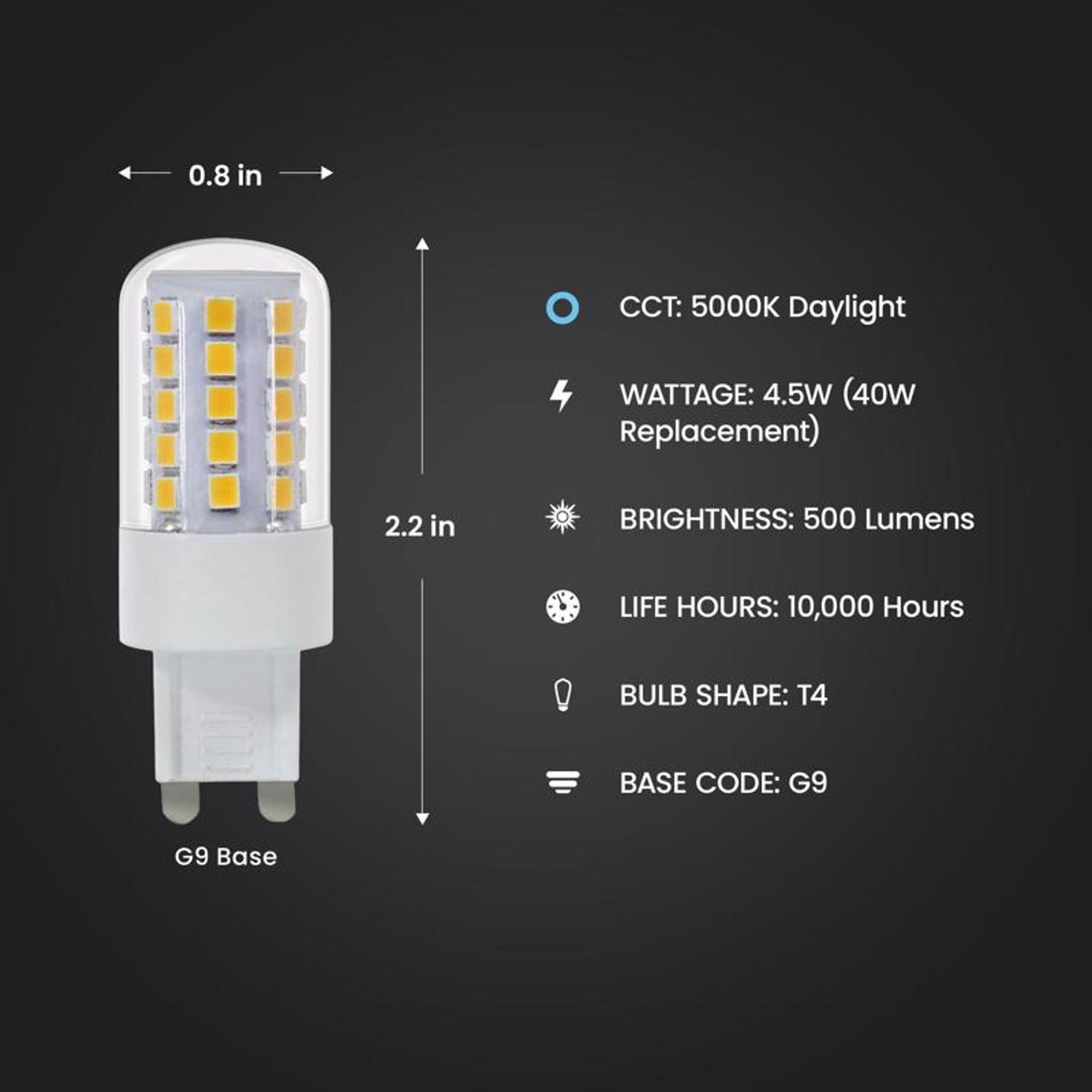 Feit T4 G9 LED Bulb Daylight 40 Watt Equivalence 1 pk