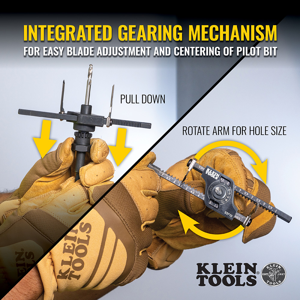 Klein Adjustable Hole Saw with Auto-Set Arms