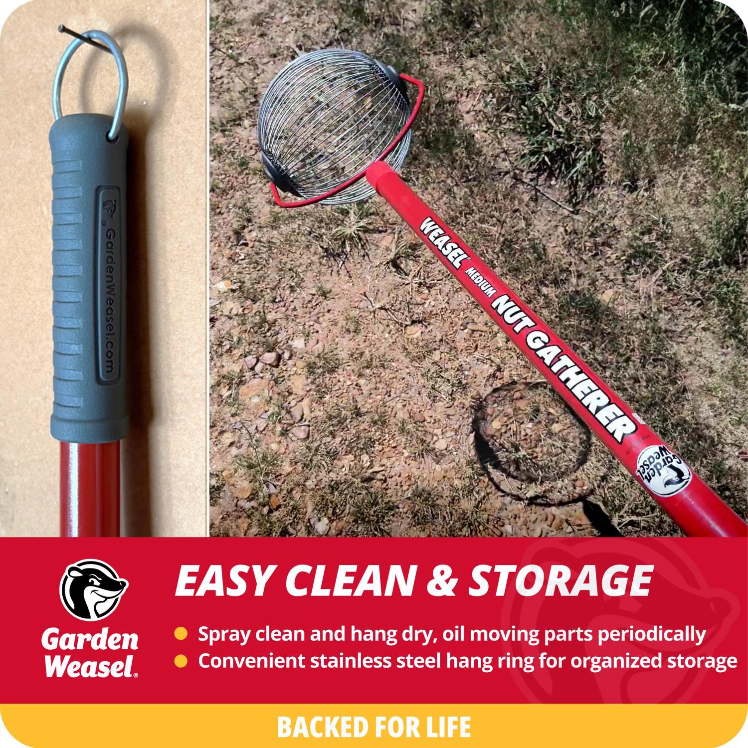 Garden Weasel Medium 47.5 in. Steel Nut Gatherer Steel Handle