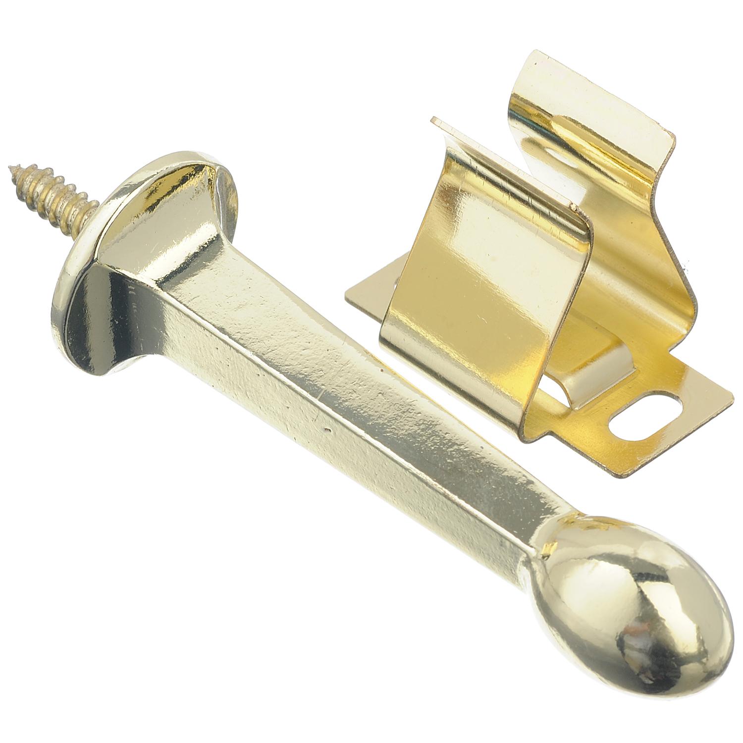 Ace 3 in. W Metal Bright Gold Rigid Door Stop w/Holder Mounts to door and wall 5/32 in.