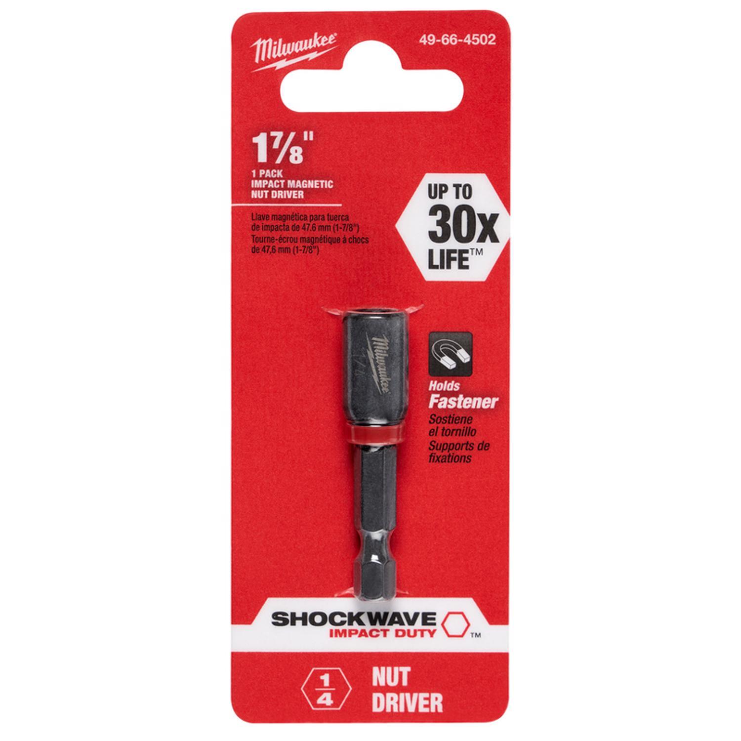 Milwaukee Shockwave 1/4 in. X 1-7/8 in. L Steel Nut Driver 1 pc