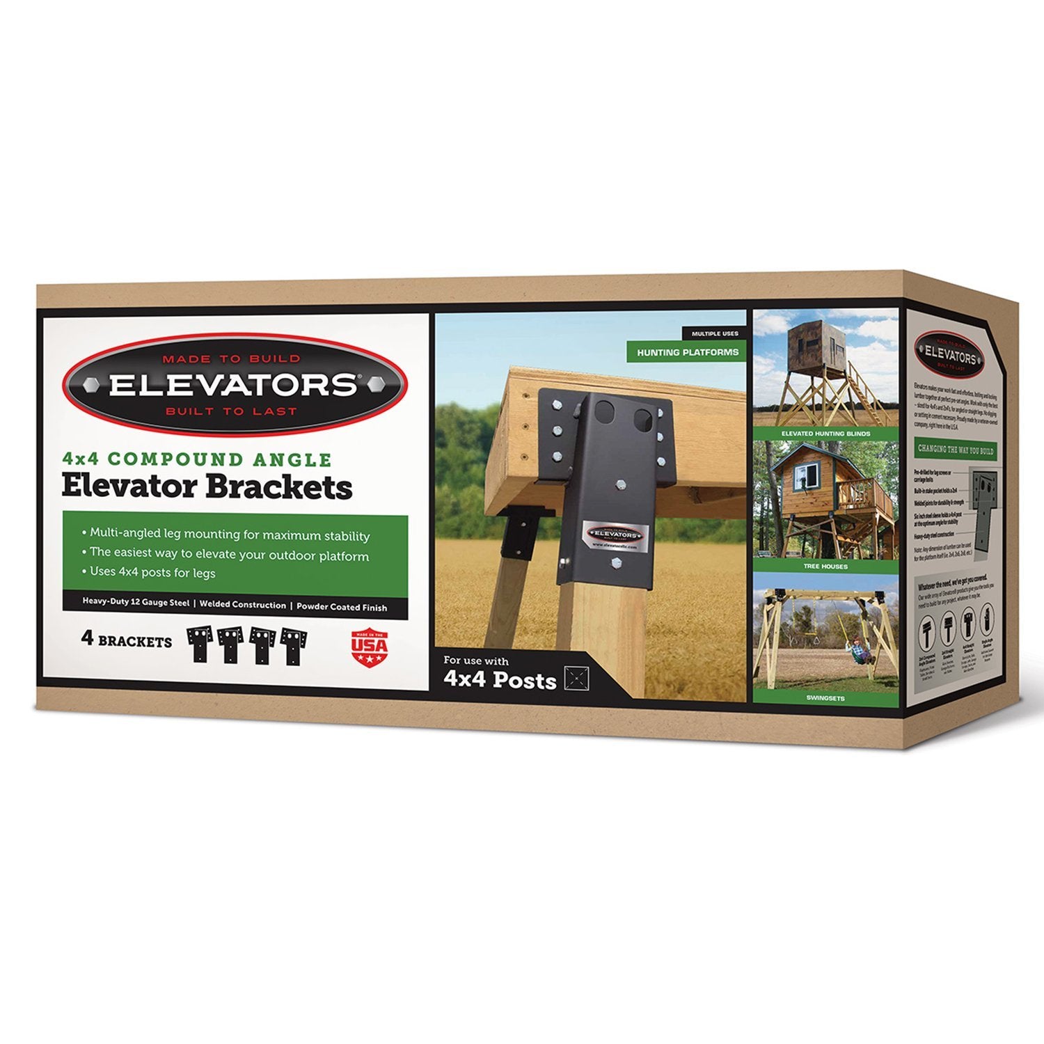 4 x 4 Elevators Double Angle Brackets Set Of 4