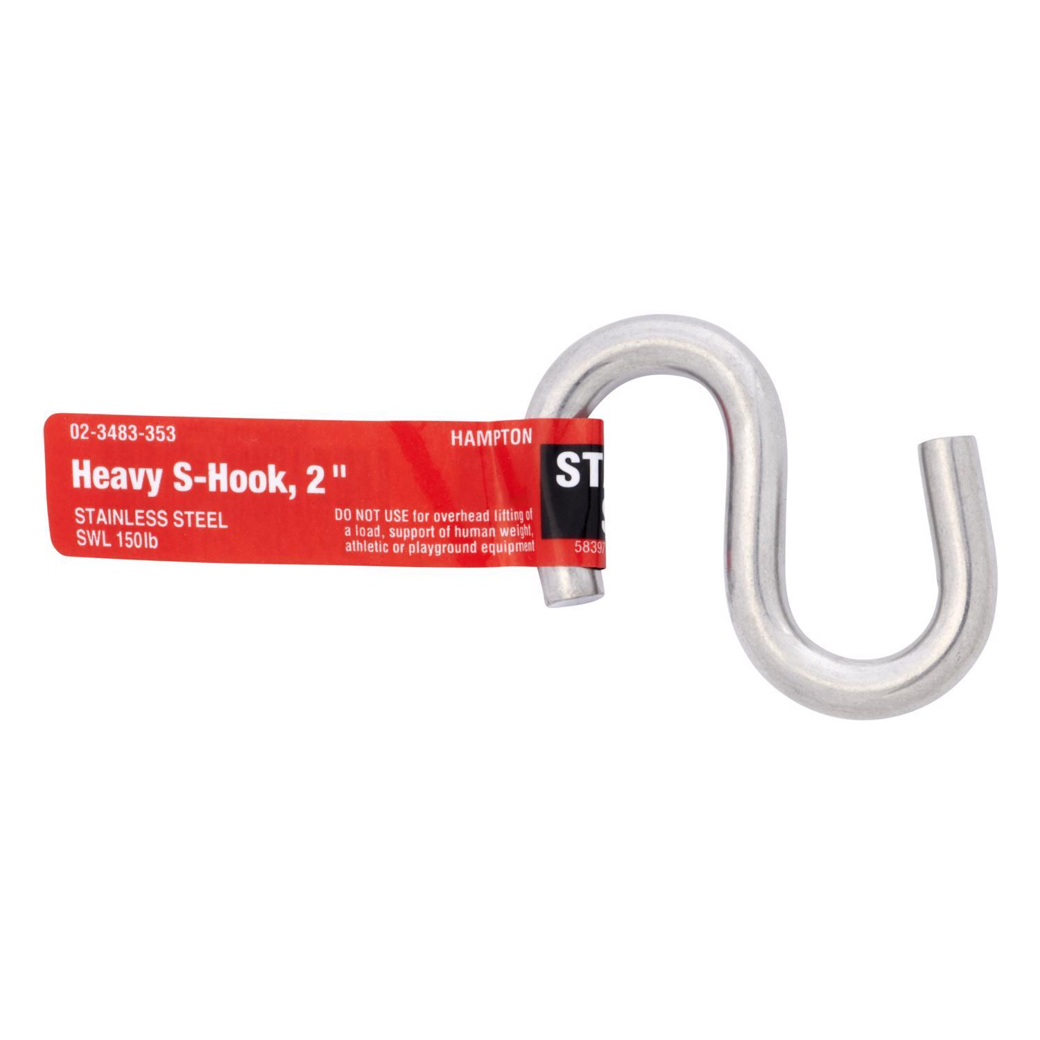 Hampton Medium Stainless Steel 2-1/8 in. L S-Hook 55 lb 1 pk