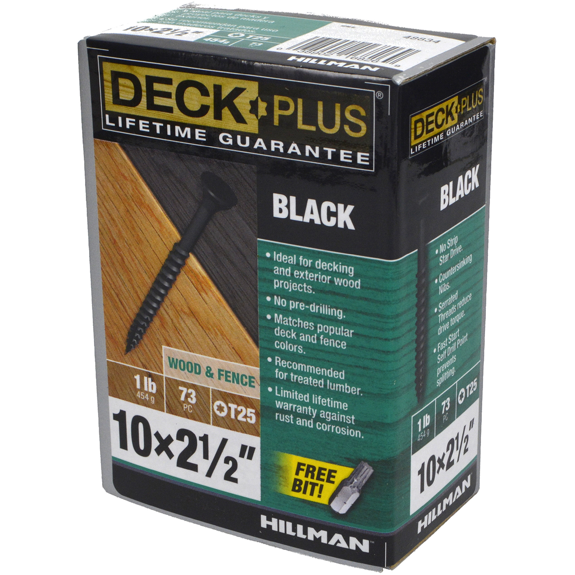 Deck Plus Black Deck Screws (#10 x 2-1/2 in.)