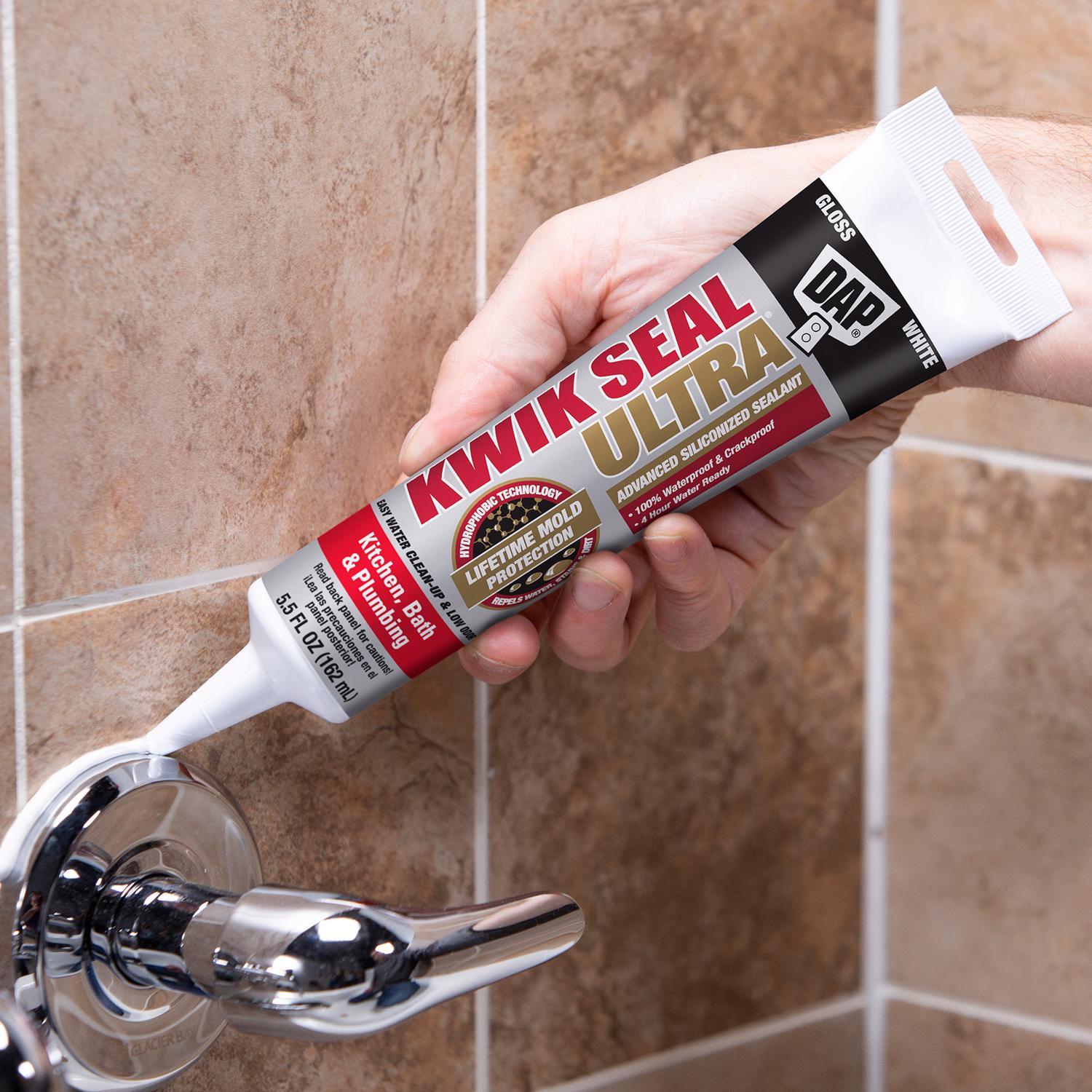DAP Kwik Seal Ultra White Siliconized Acrylic Kitchen and Bath Sealant 5.5 oz