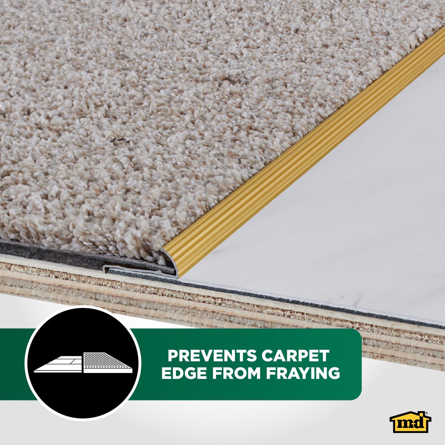 M-D Building Products 0.5 in. H X 1.375 in. W X 36 in. L Prefinished Satin Brass Aluminum Carpet Gri