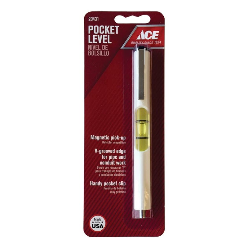 Ace 5 in. Plastic Pocket Level 1 vial