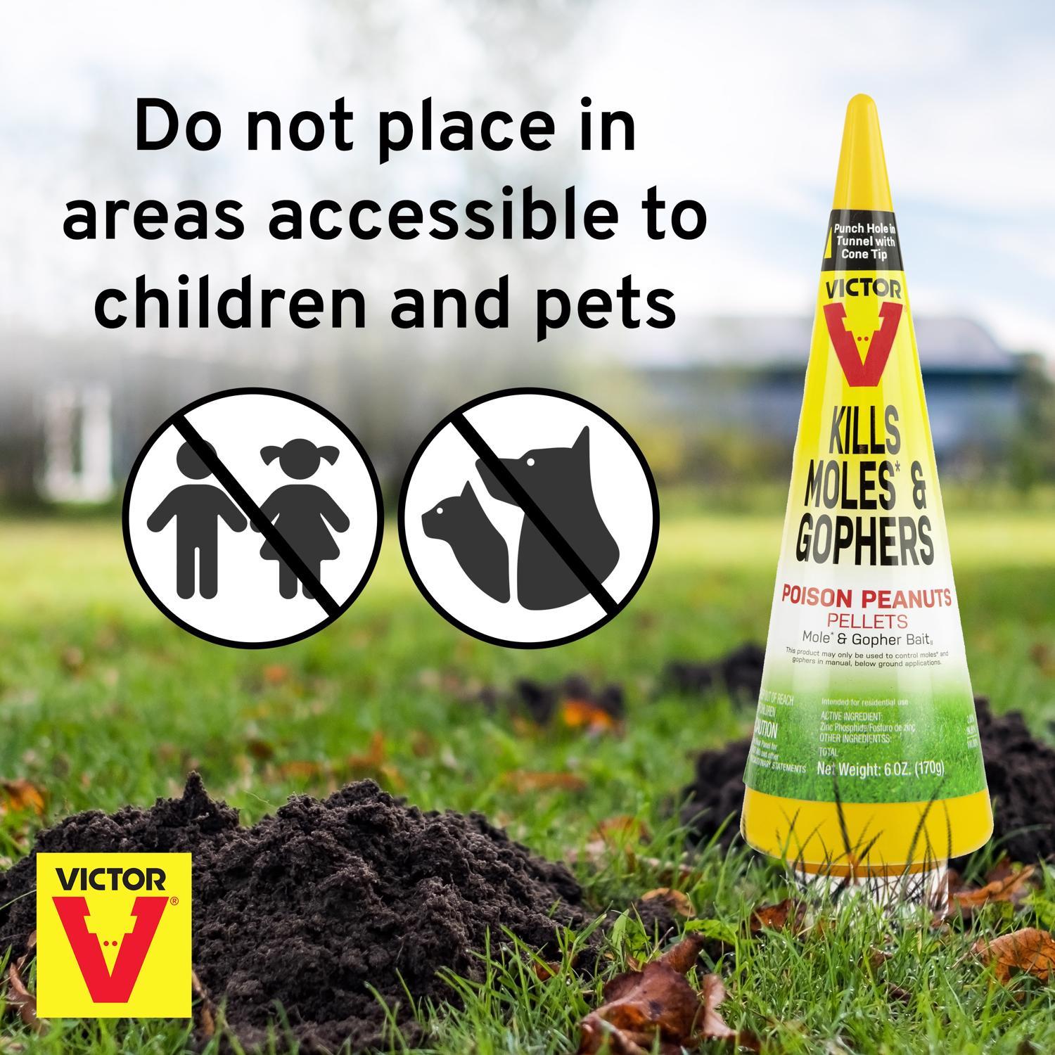 Victor Toxic Peanut-Flavored Poison Peanuts Pellets For Gophers and Moles 6 oz