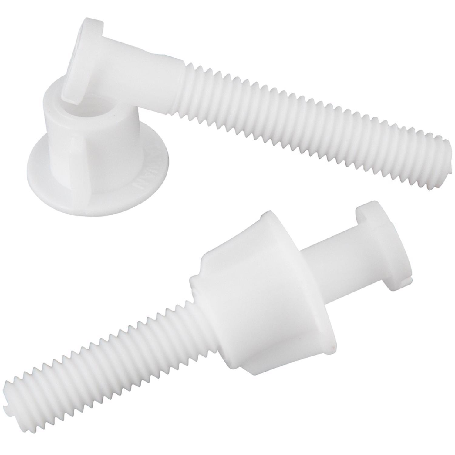 Ace Toilet Seat Hinge Bolts White Plastic For Universal