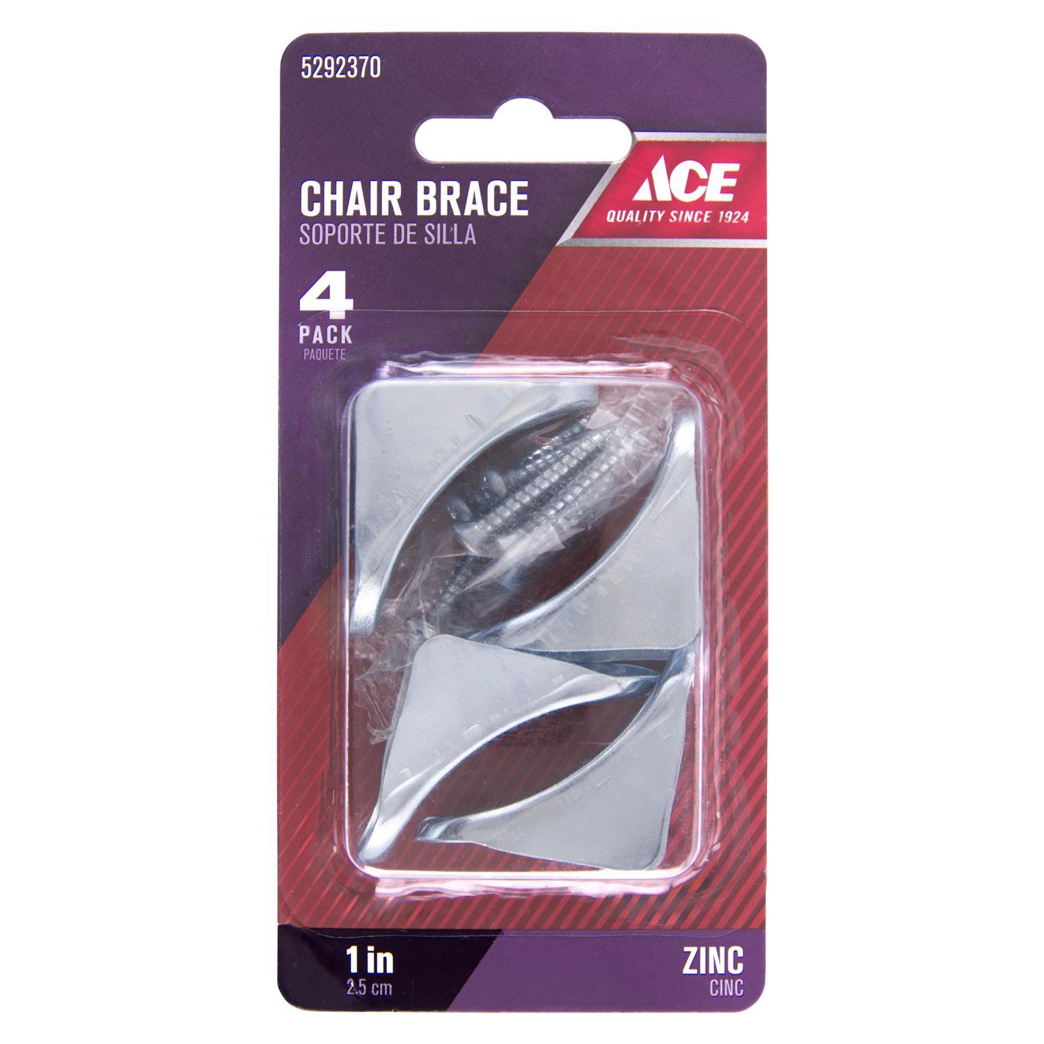 Ace 1 in. H X 2.75 in. W X 1 in. D Zinc Inside Chair Brace