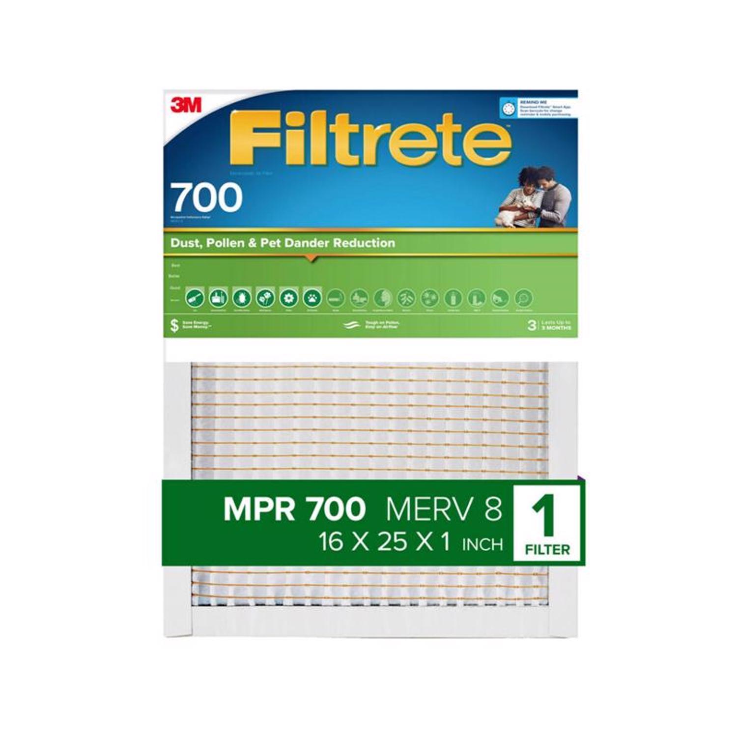 Filtrete 16 in. W X 25 in. H X 1 in. Polypropylene 700 MPR Pleated Air Filter 1 pk