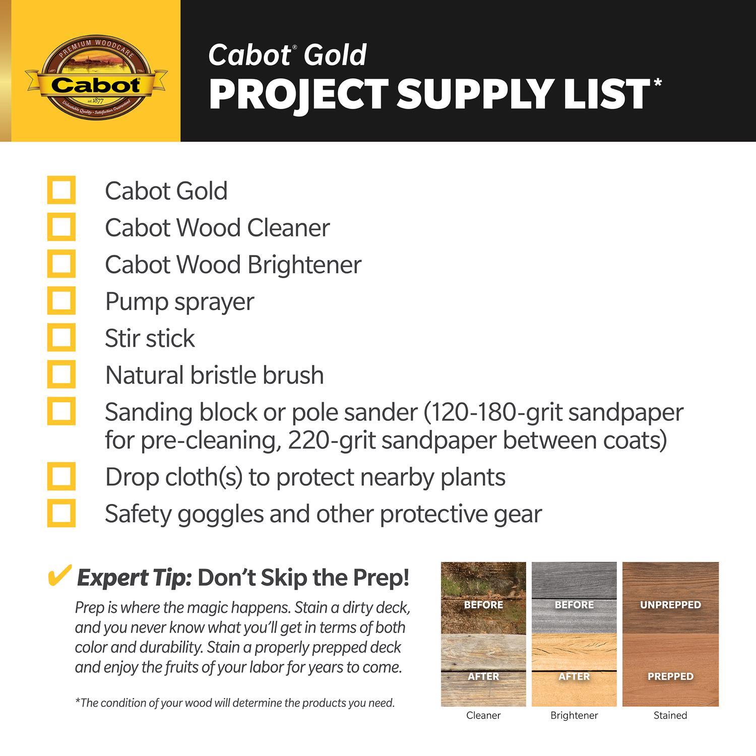 Cabot Gold Satin Sunlit Walnut Deck Varnish 1 qt