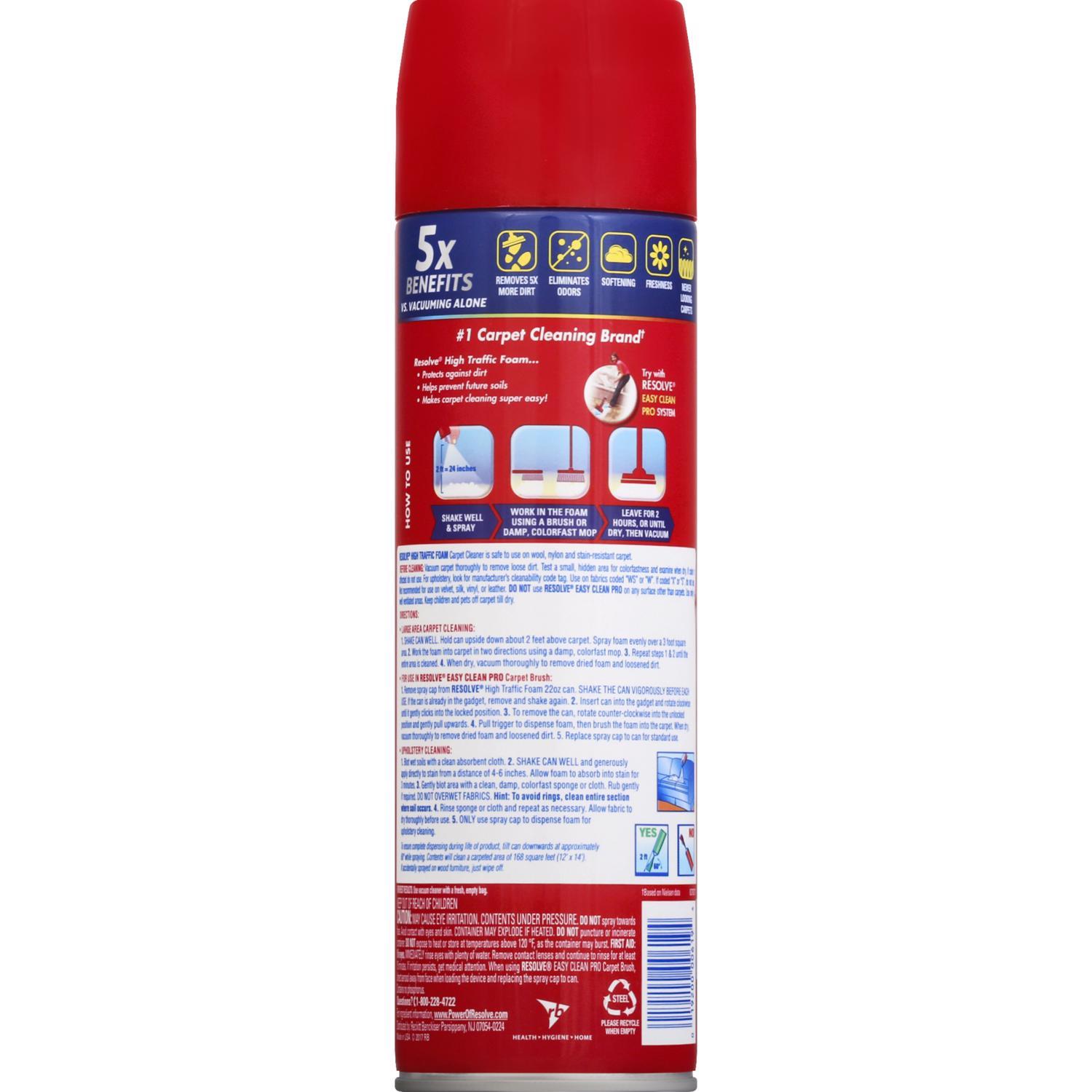 Resolve High Traffic Carpet Cleaner 22 oz Foam
