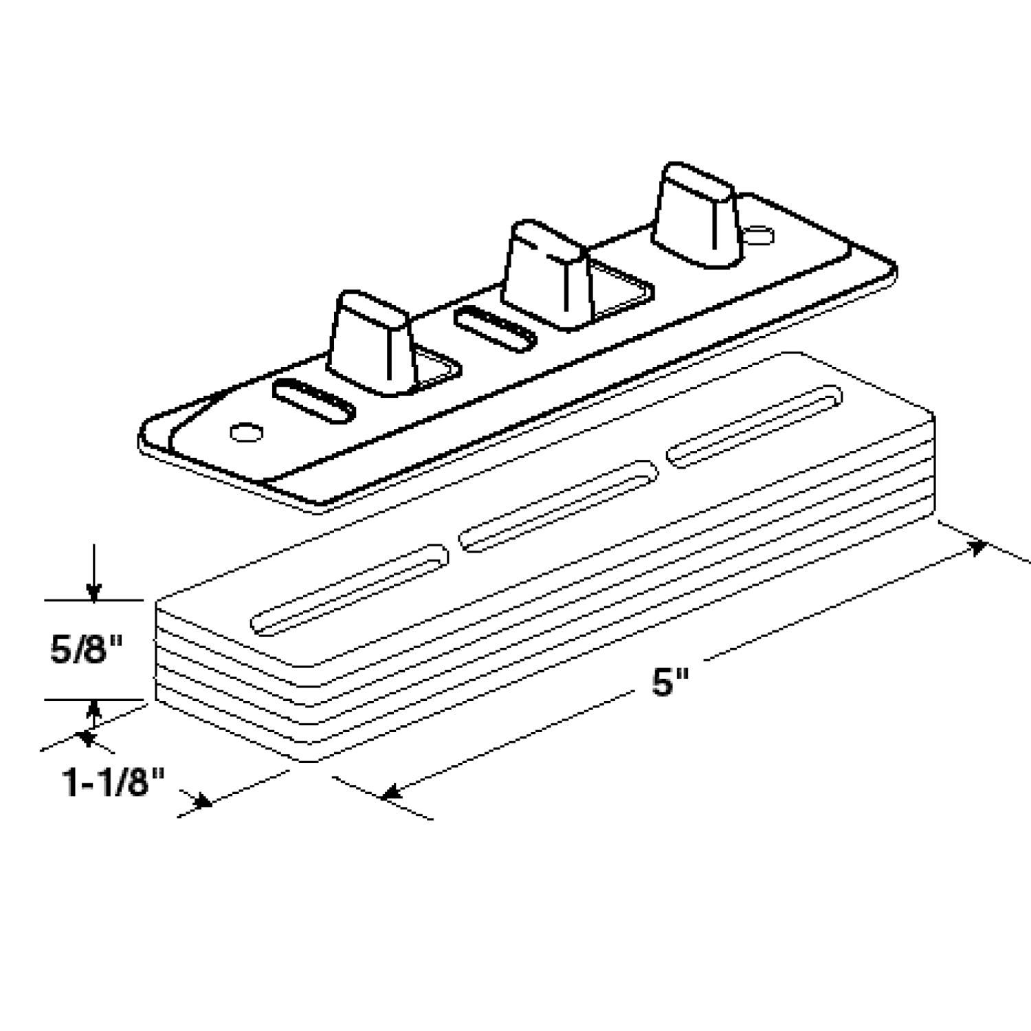 Prime-Line 5 in. L Silver Steel Guide and Riser 1 pk