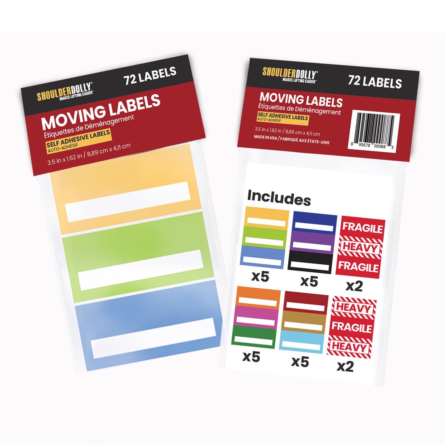 ShoulderDolly 3 in. W Moving Labels 72 pk