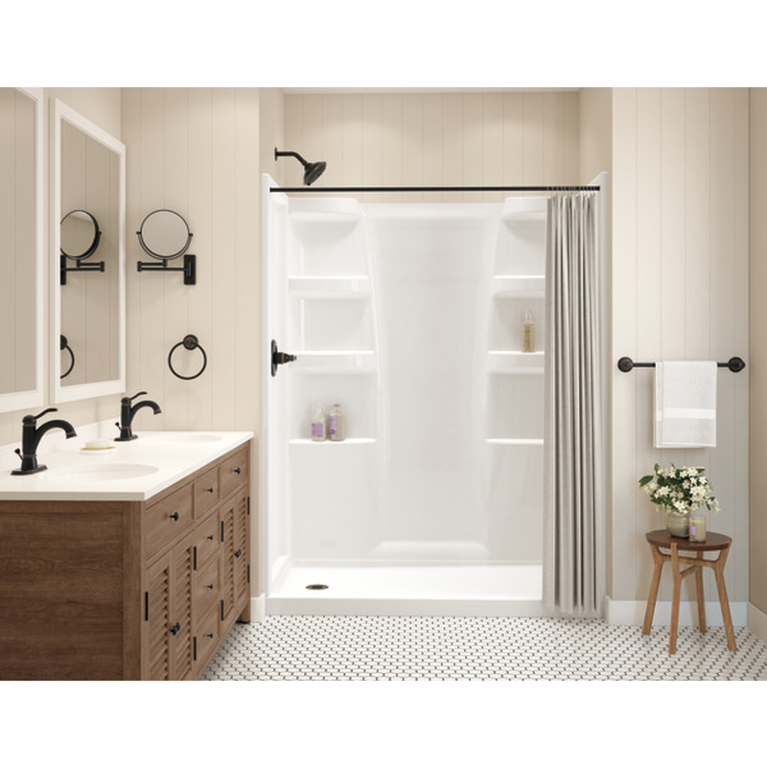 Delta Hycroft 73.5 in. H X 30 in. W X 60 in. L White Shower Surround