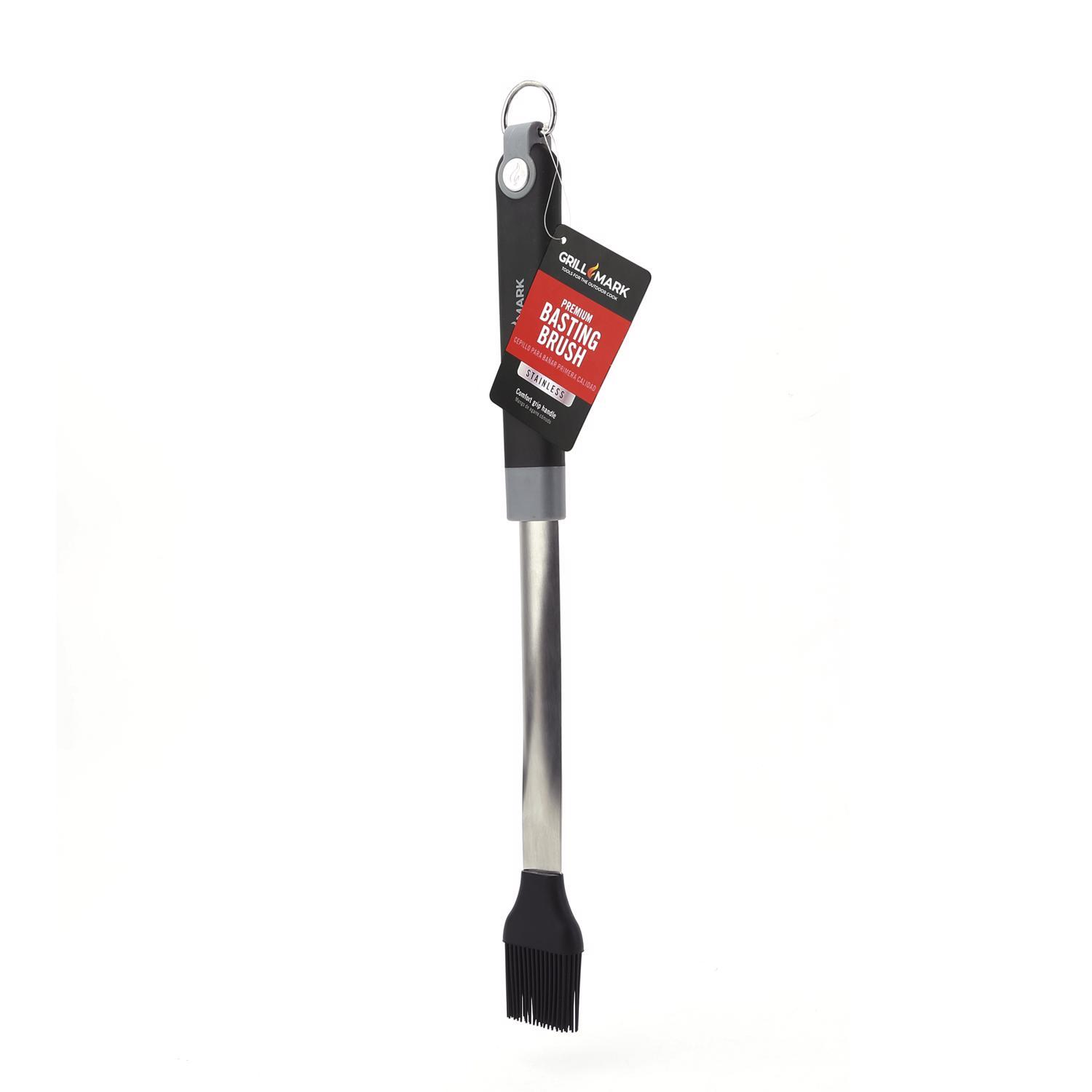 Grill Mark Silicone/Steel Black/Silver Grill Basting Brush 1 pk