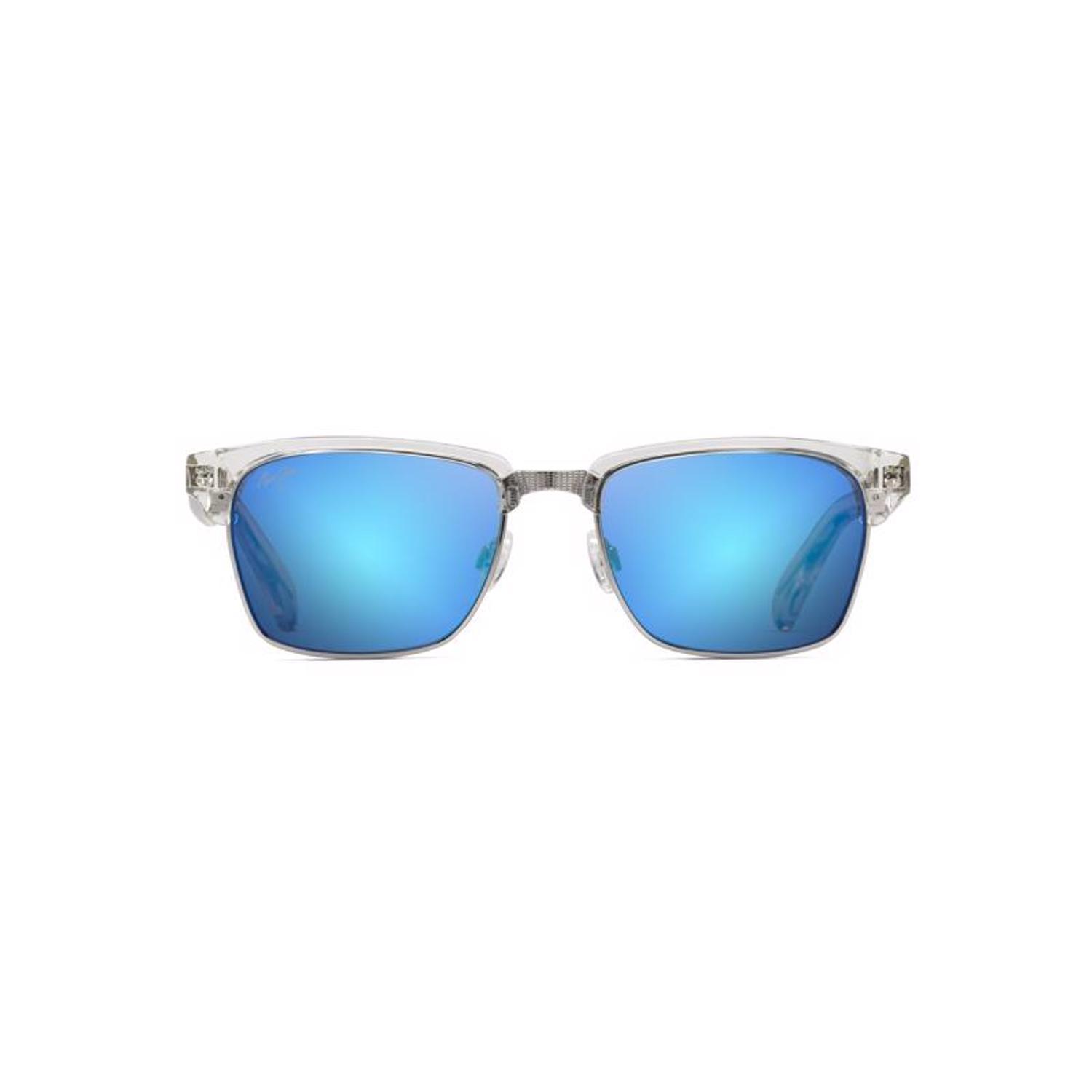 Maui Jim Kawika Sunglasses Unisex Crystal Frame Blue Hawaii Lens Polarized