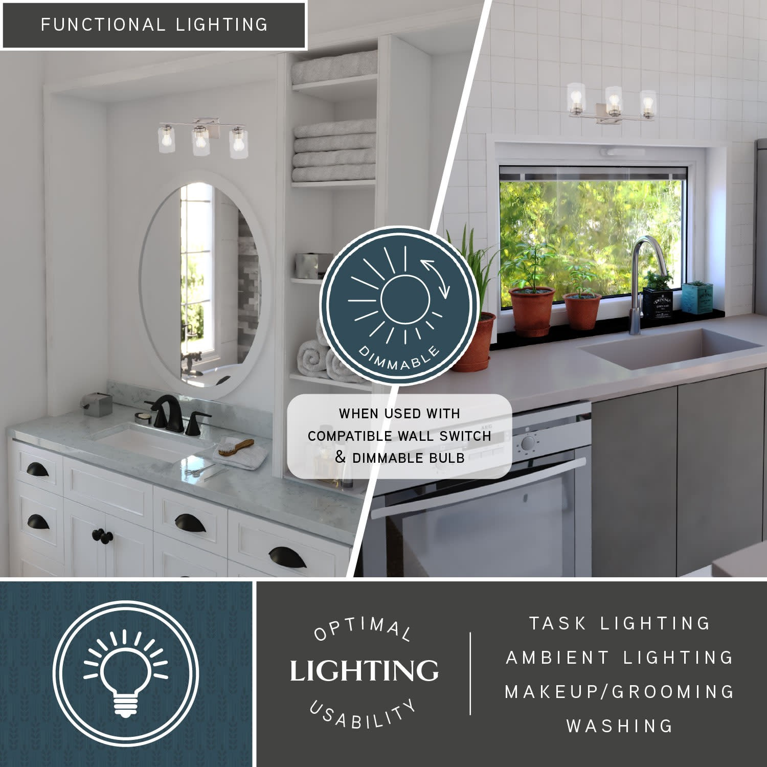 Vaxcel Lighting W0528 Park Ridge 3 Light 22 in.W Vanity Light - Nickel