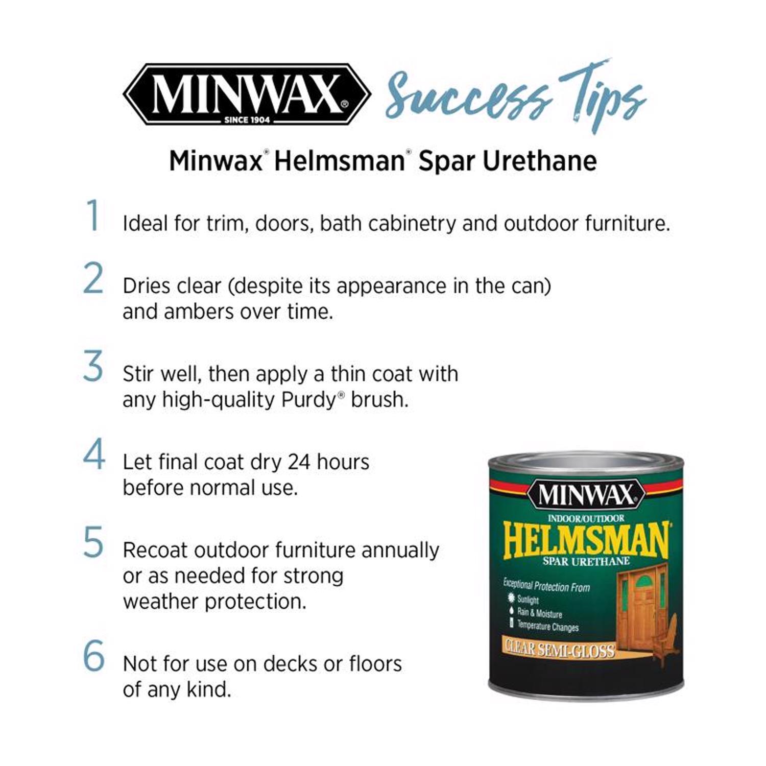 Minwax Helmsman Semi-Gloss Clear Oil-Based Spar Urethane 1 qt