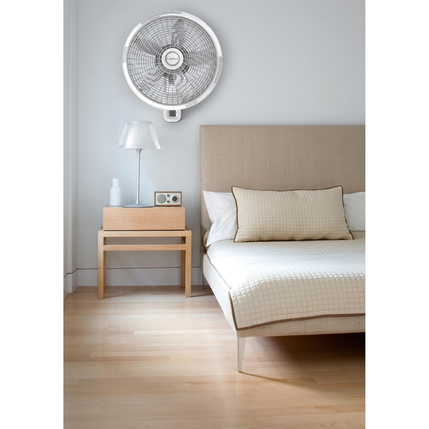 Lasko 22.5 in. H X 18 in. D 3 speed Oscillating Wall Mount Fan Remote Control