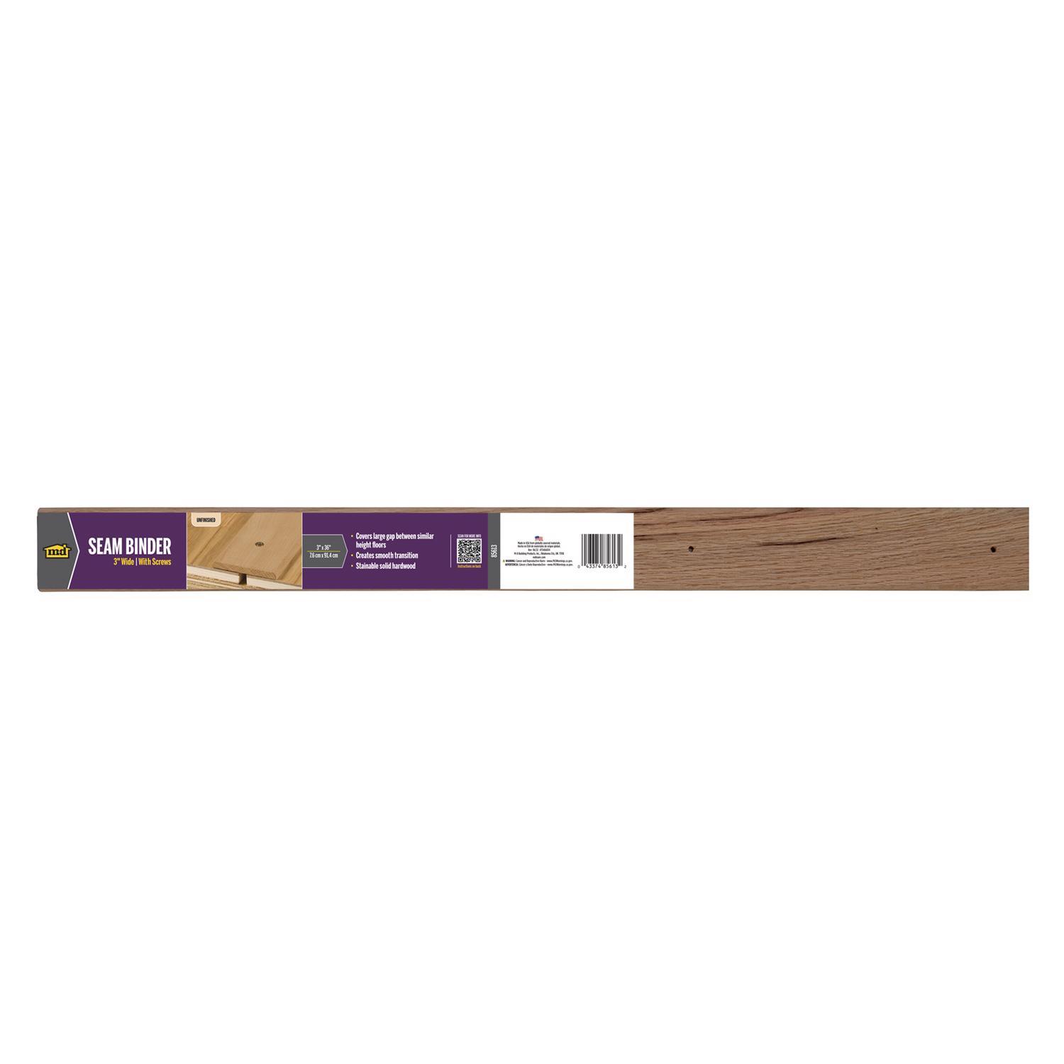 M-D 3 in. W X 36 in. L Unfinished Brown Oak Seam Binder
