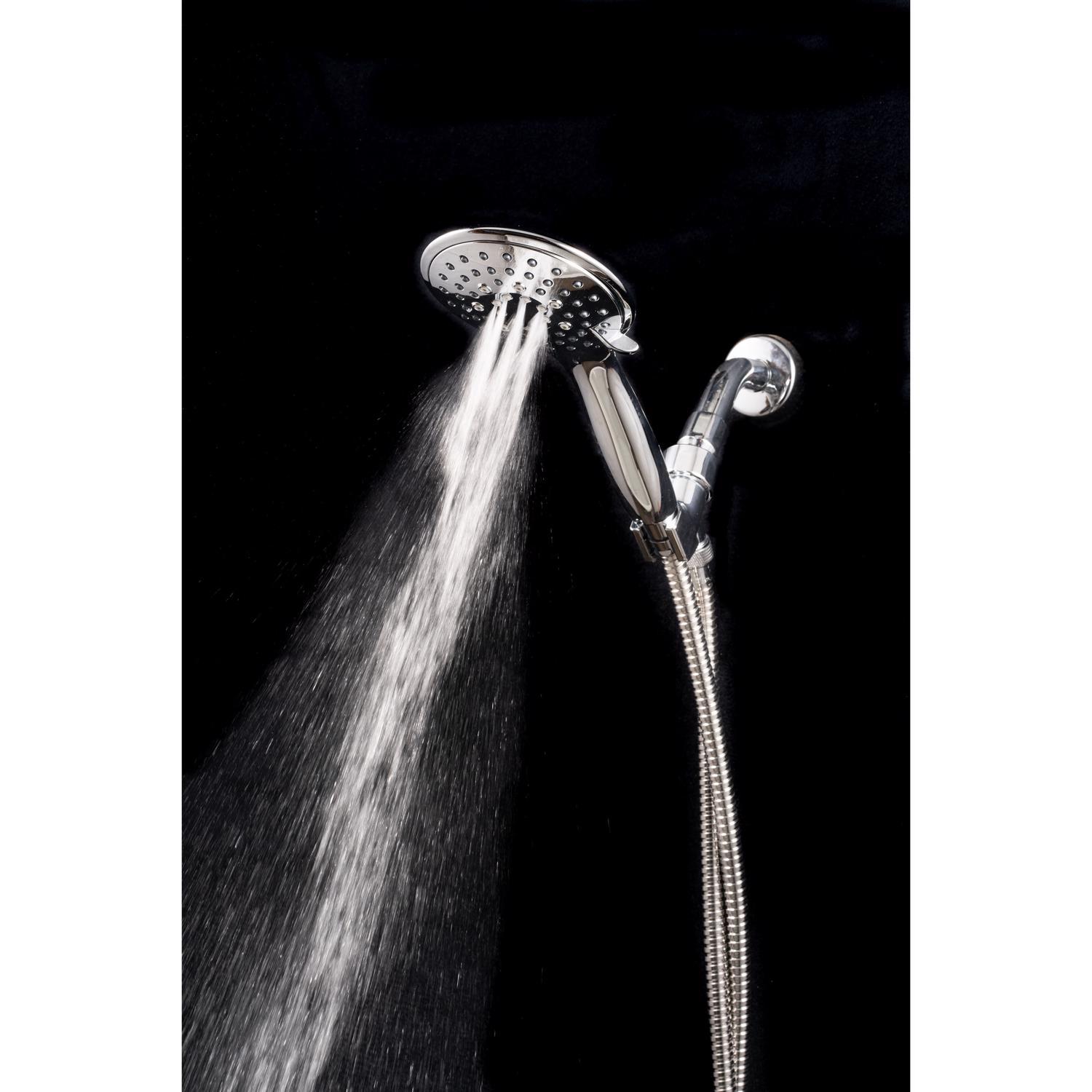 Whedon Blaster Massage Brushed Nickel Plastic 5 settings Handheld Showerhead 2 gpm