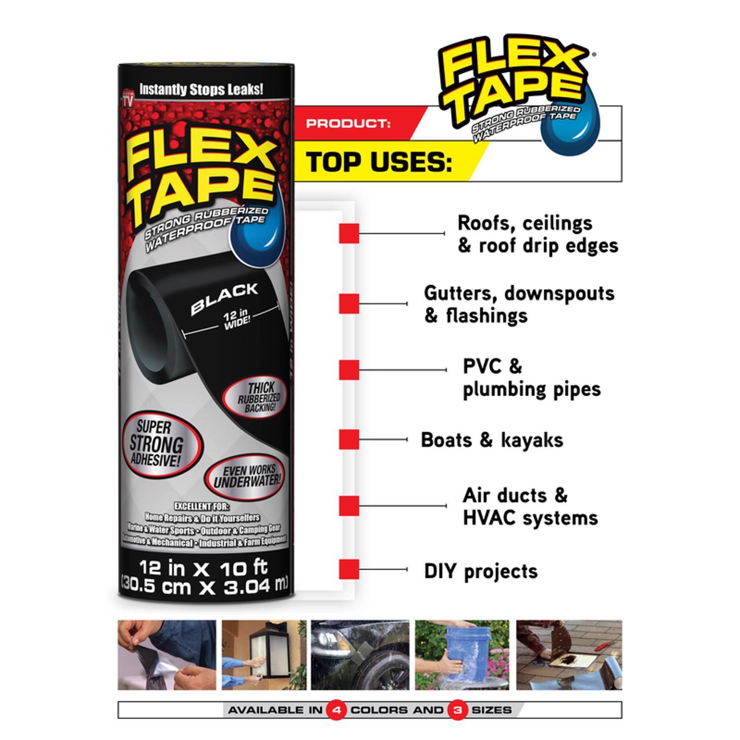 Flex Seal Family of Products Flex Tape 4 in. W X 5 ft. L White Waterproof Repair Tape