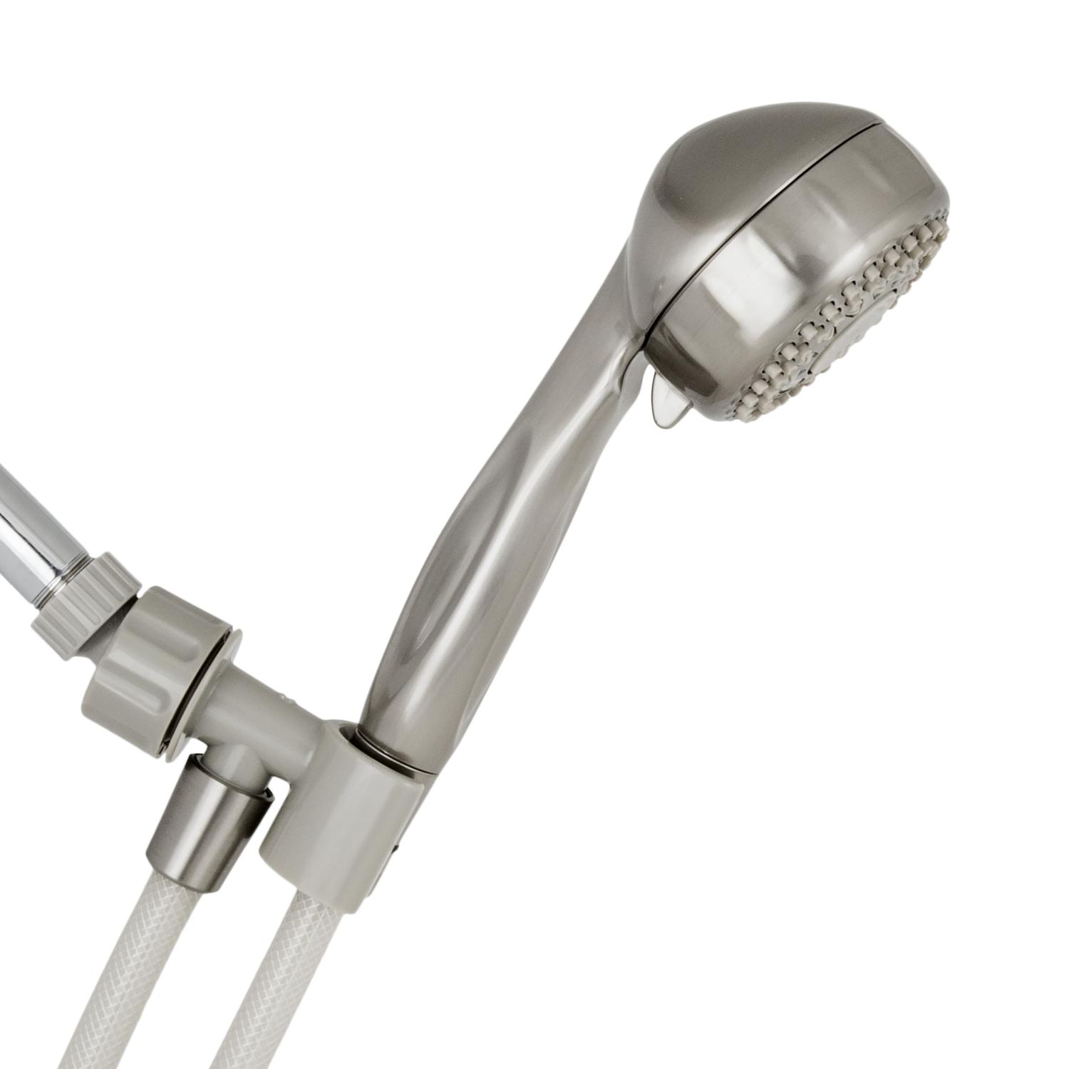 Waterpik PowerSpray Plus Brushed Nickel 5 settings Handheld Showerhead 1.8 gpm