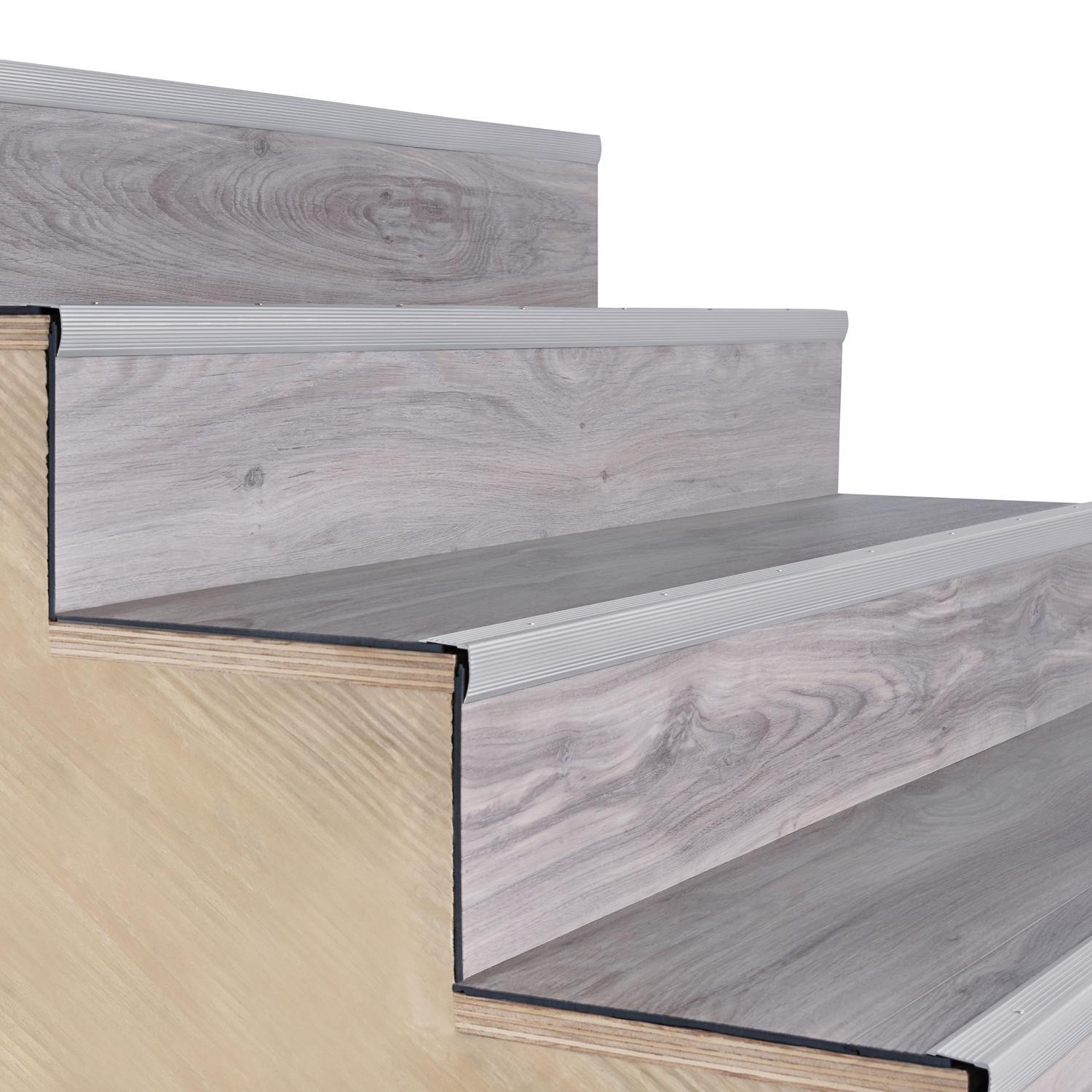 M-D Building Products 1.125 in. H X 1.125 in. W X 72 in. L Prefinished Silver Aluminum Stair Edge